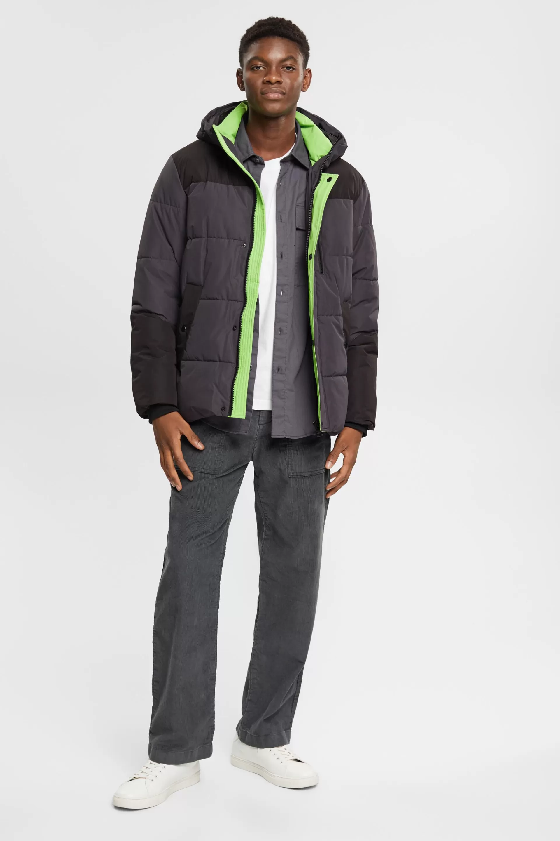 Steppjacke mit neonfarbigen Details-ESPRIT Hot