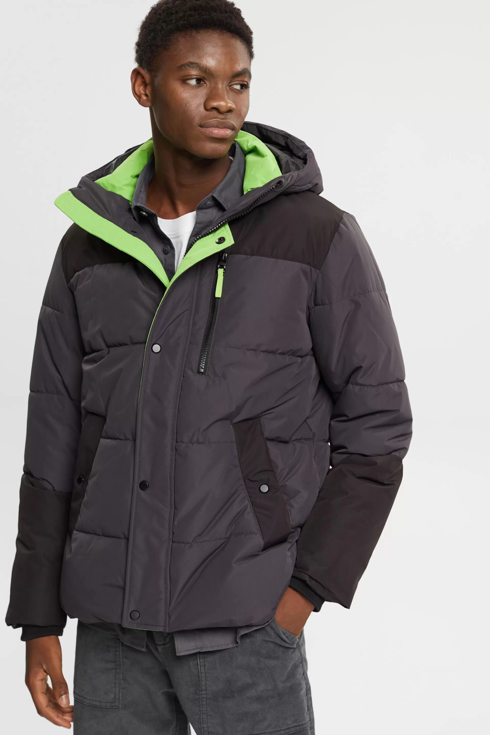 Steppjacke mit neonfarbigen Details-ESPRIT Hot