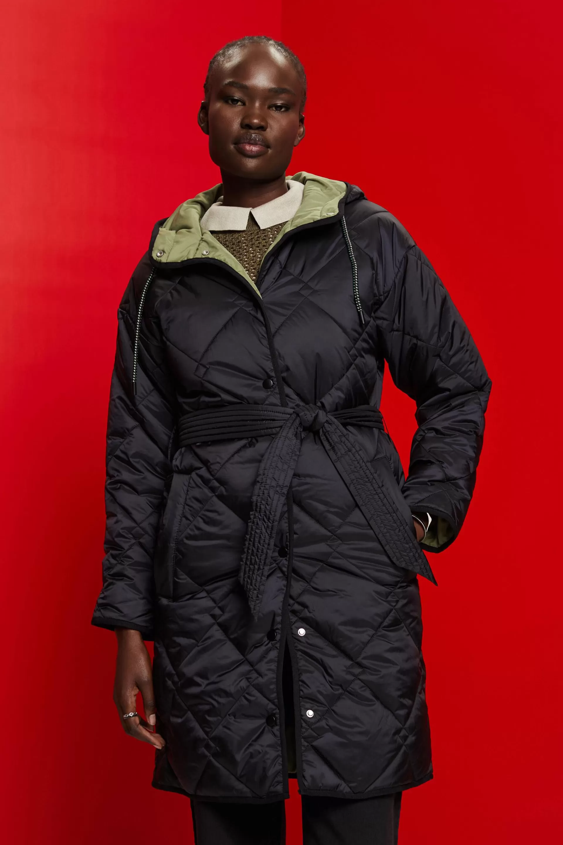 Steppmantel mit Kapuze-ESPRIT Discount