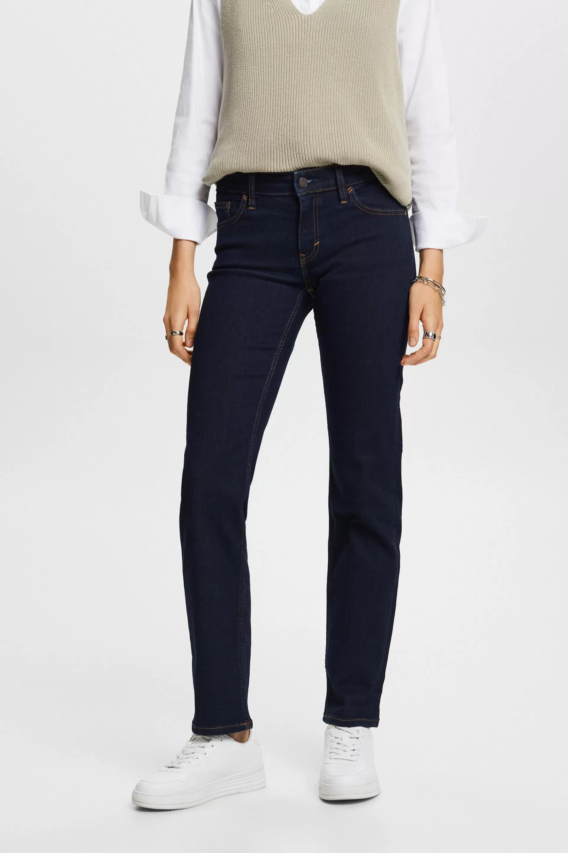 Stretchjeans mit geradem Bein, Baumwollmix-ESPRIT Flash Sale
