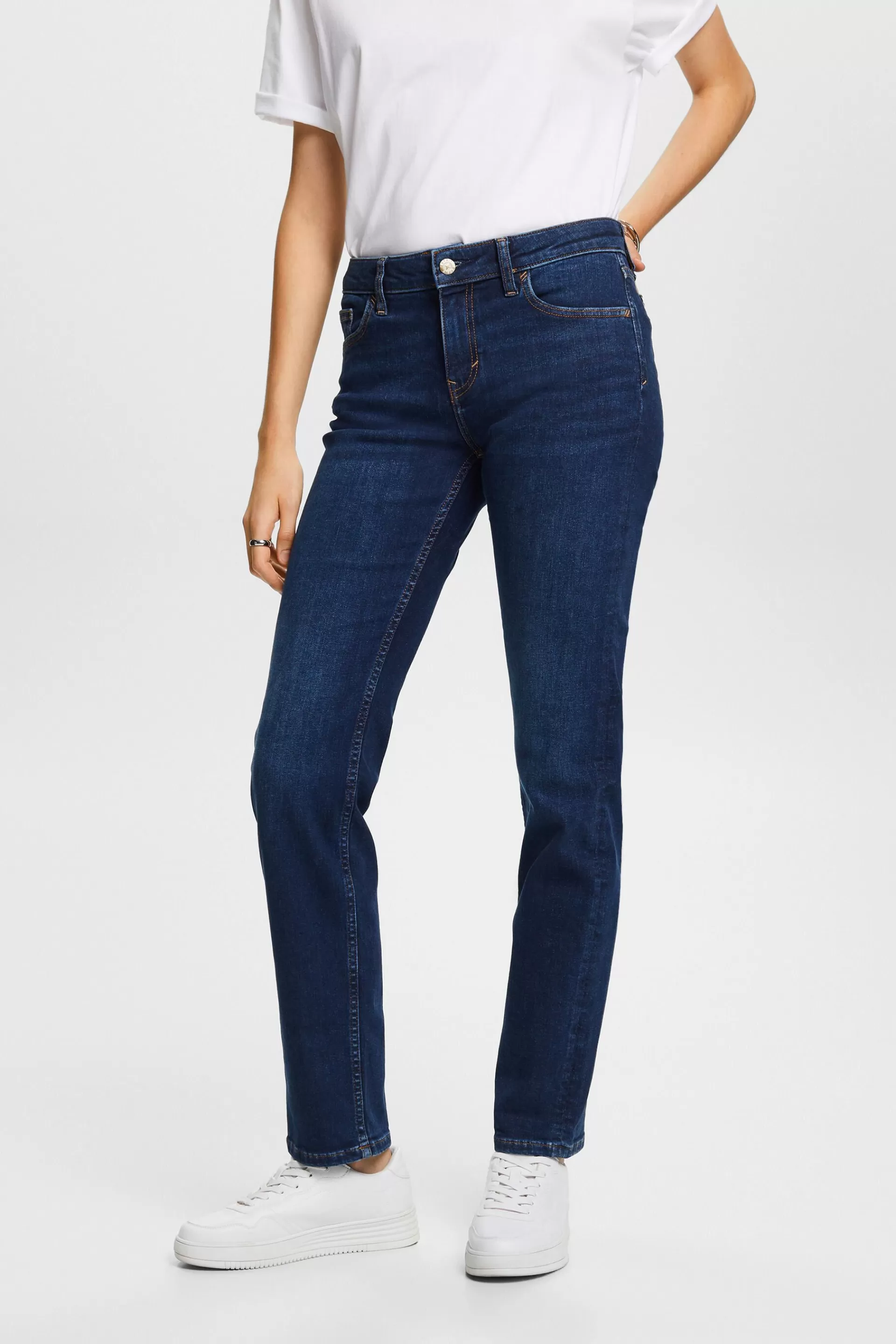 Stretchjeans mit geradem Bein, Baumwollmix-ESPRIT Best Sale