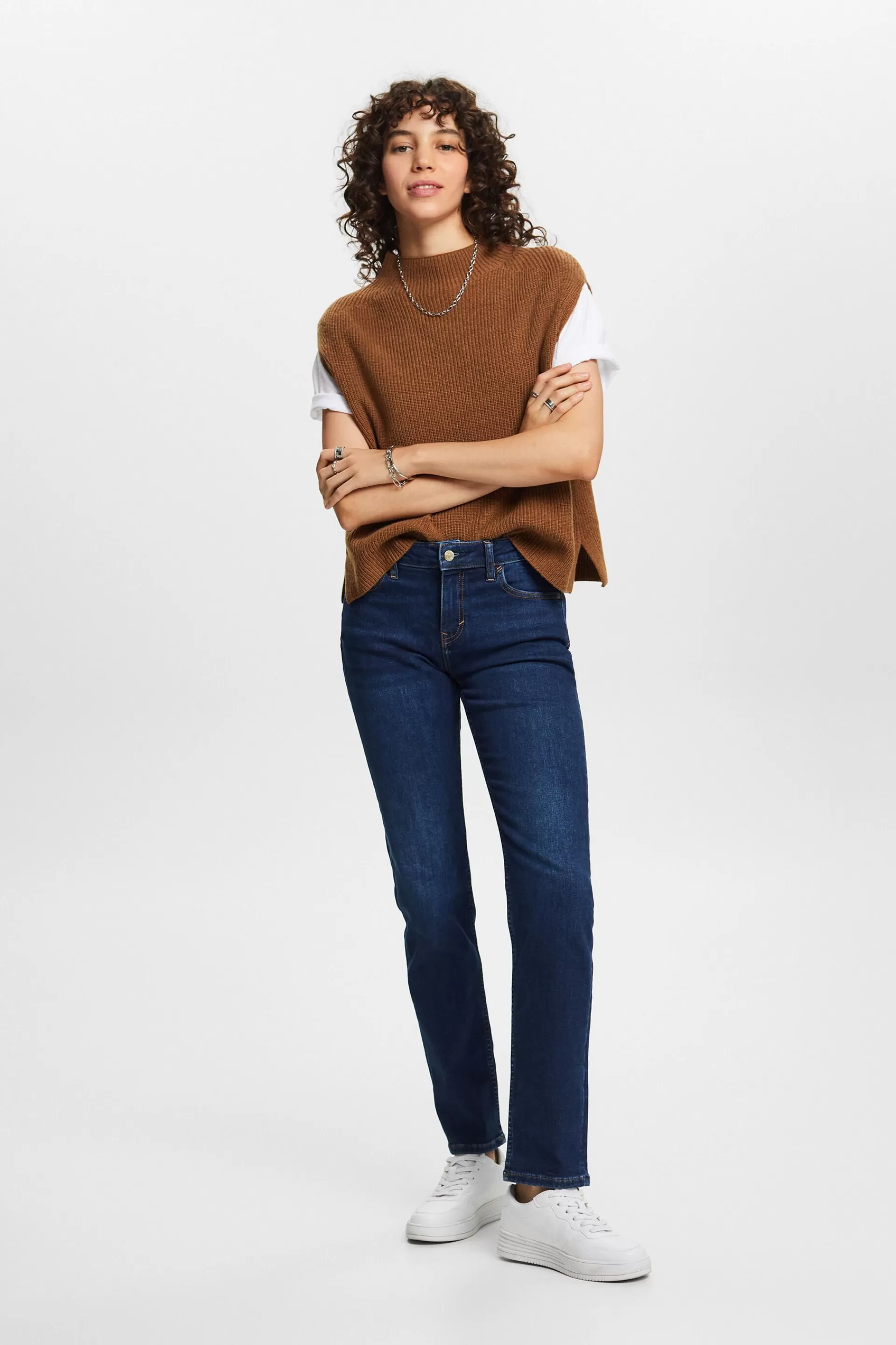 Stretchjeans mit geradem Bein, Baumwollmix-ESPRIT Best Sale