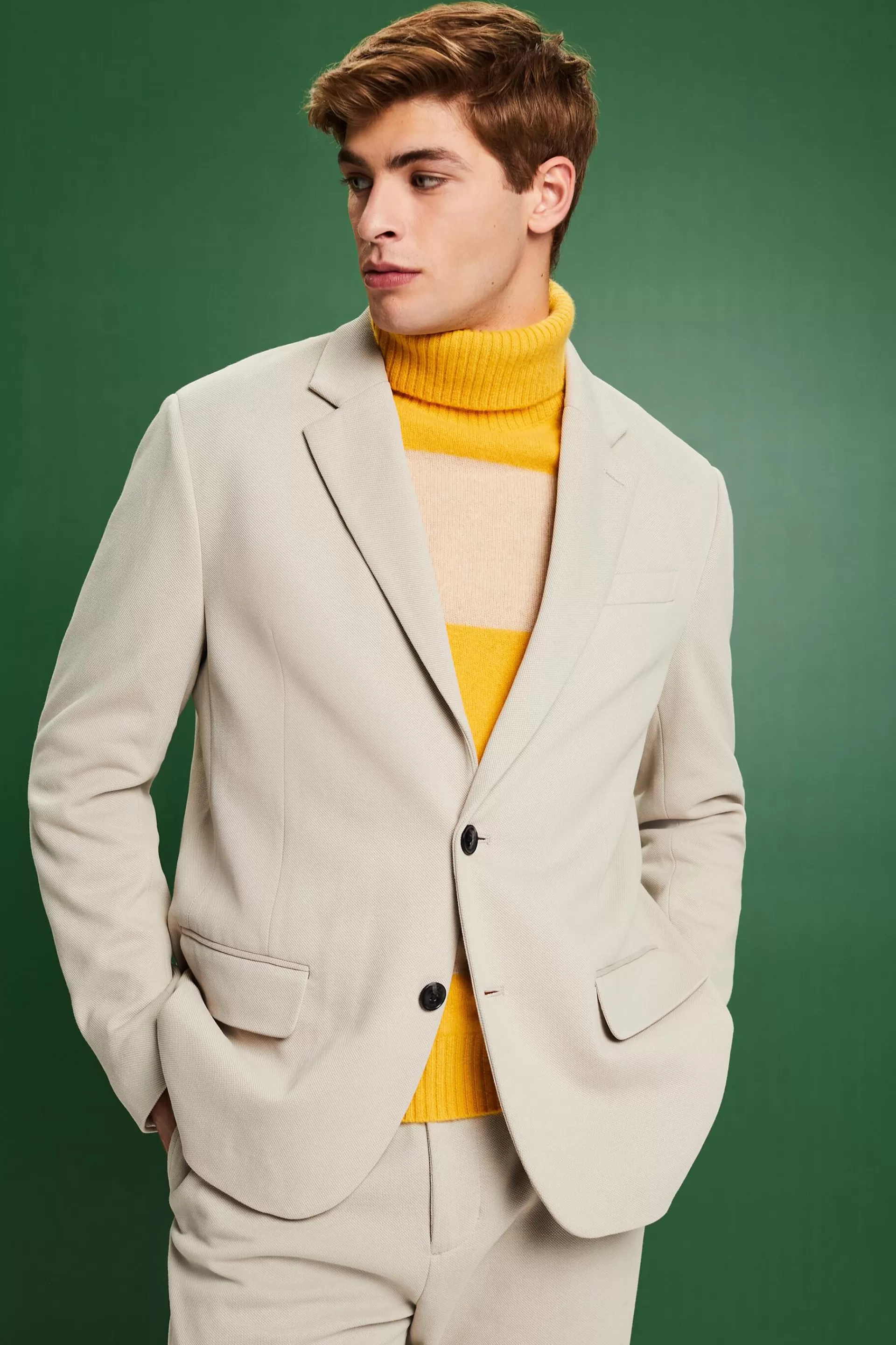Strickblazer aus Baumwollmix-ESPRIT New