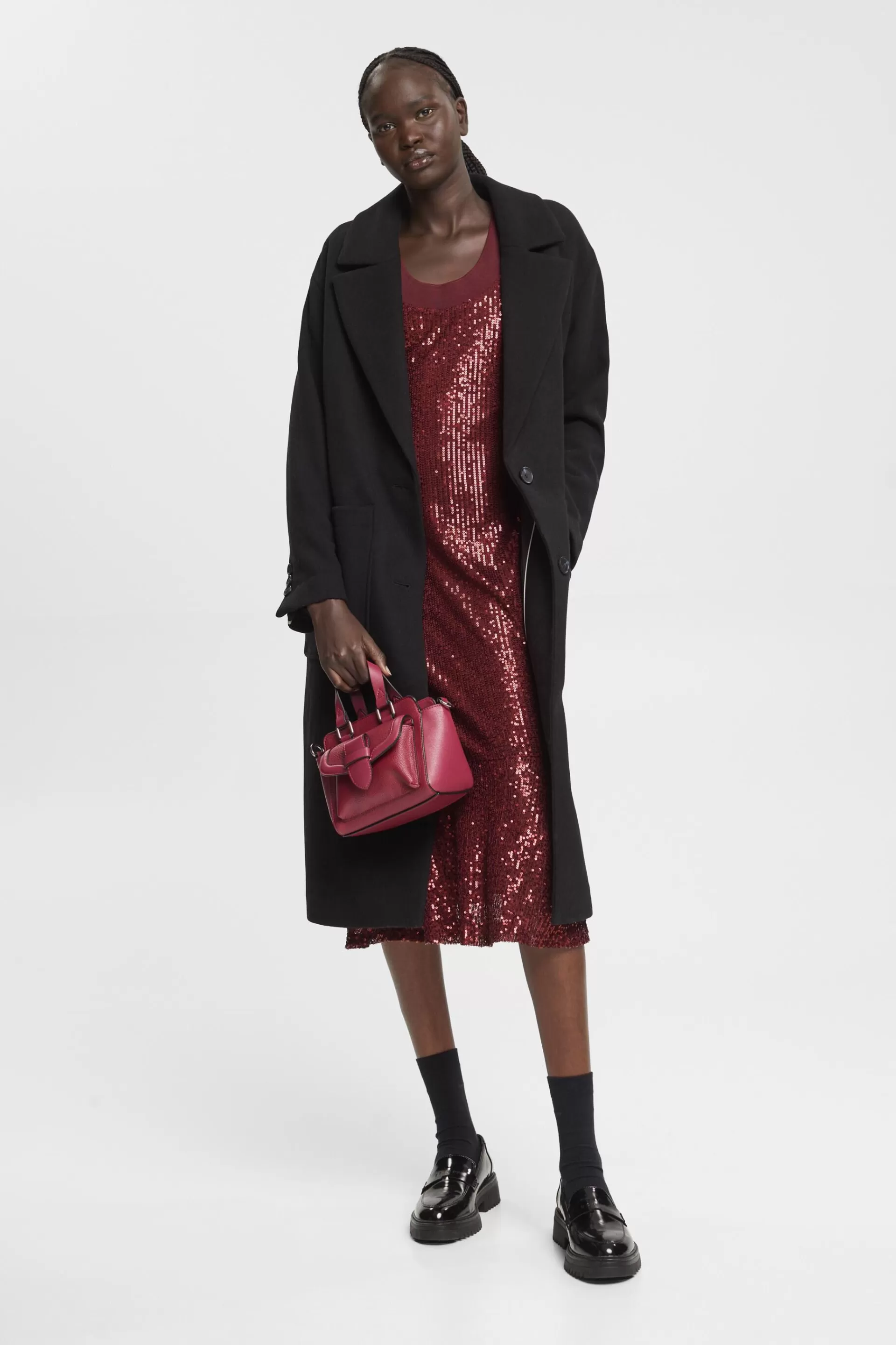 Strickkleid in Midilänge mit Pailletten-ESPRIT Best