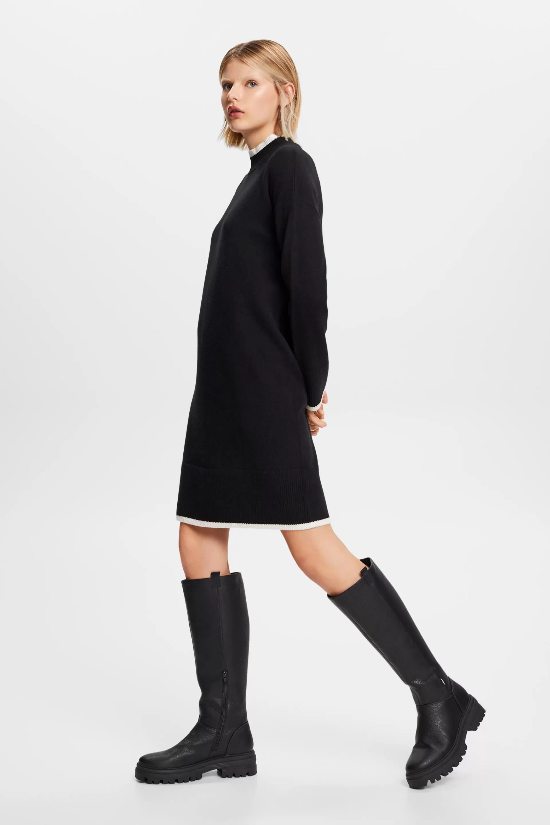 Strickkleid mit Stehkragen-ESPRIT Cheap
