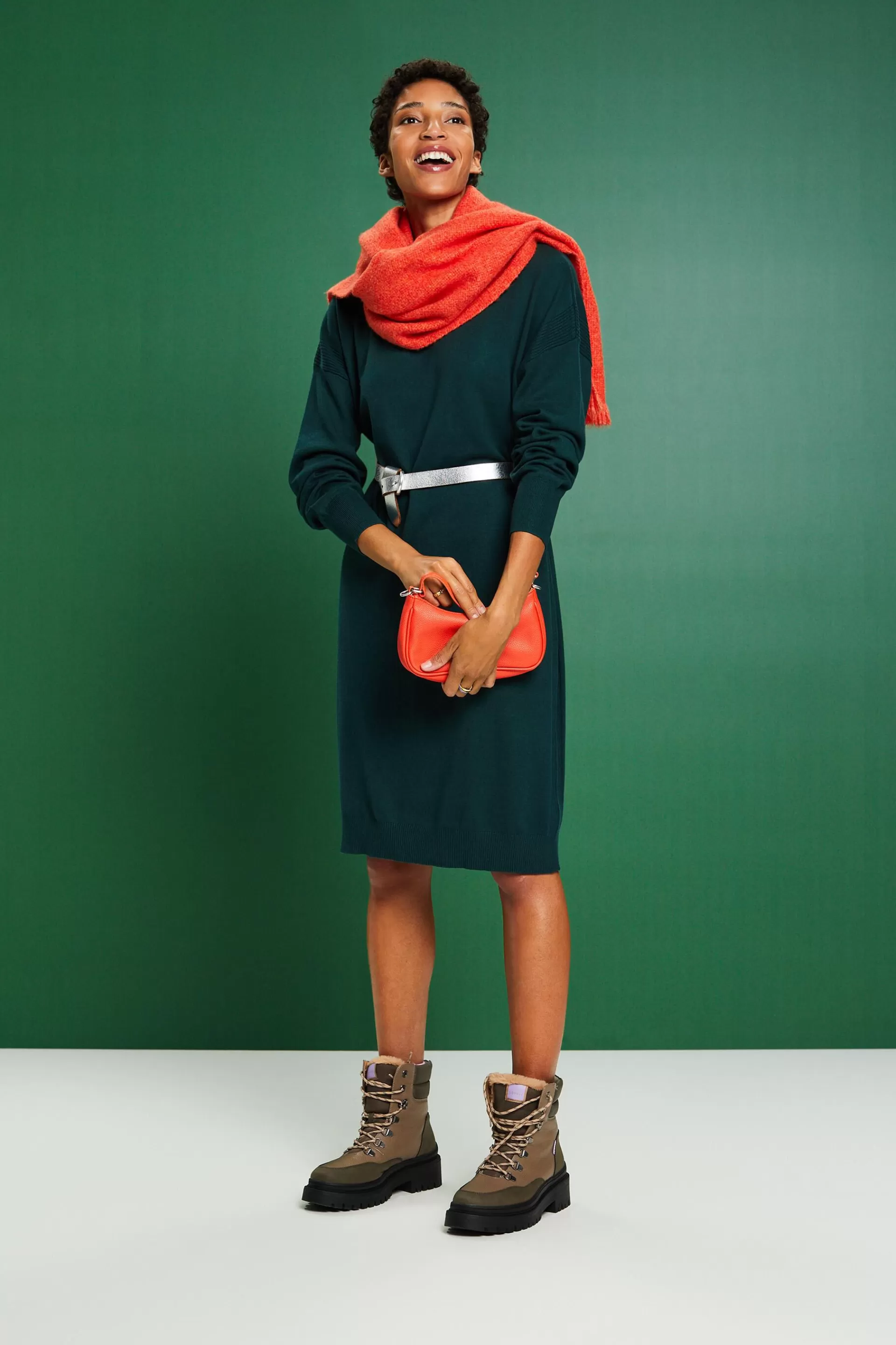 Strickkleid mit Stehkragen-ESPRIT Fashion