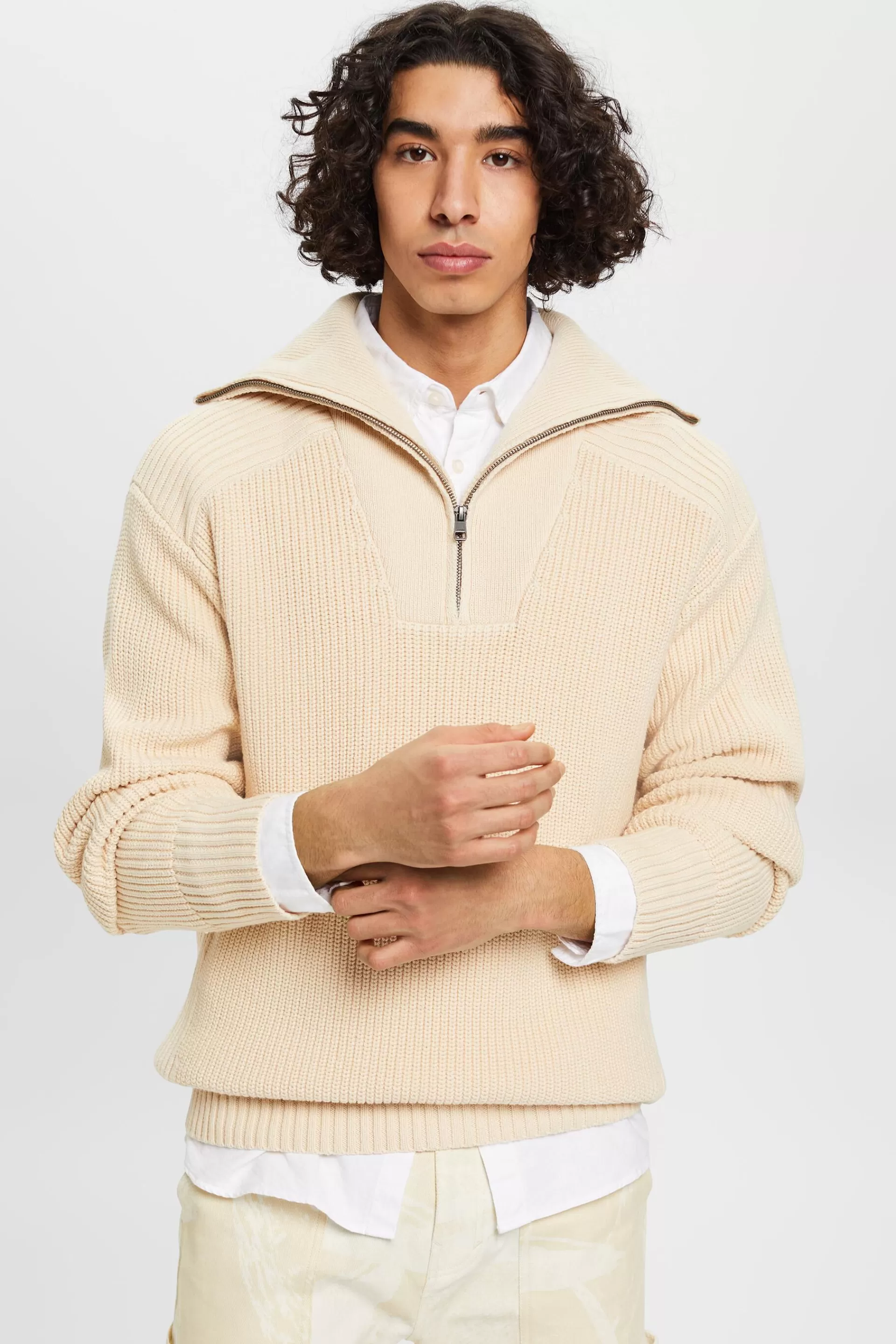 Strickpullover mit halblangem Reißverschluss-ESPRIT Outlet