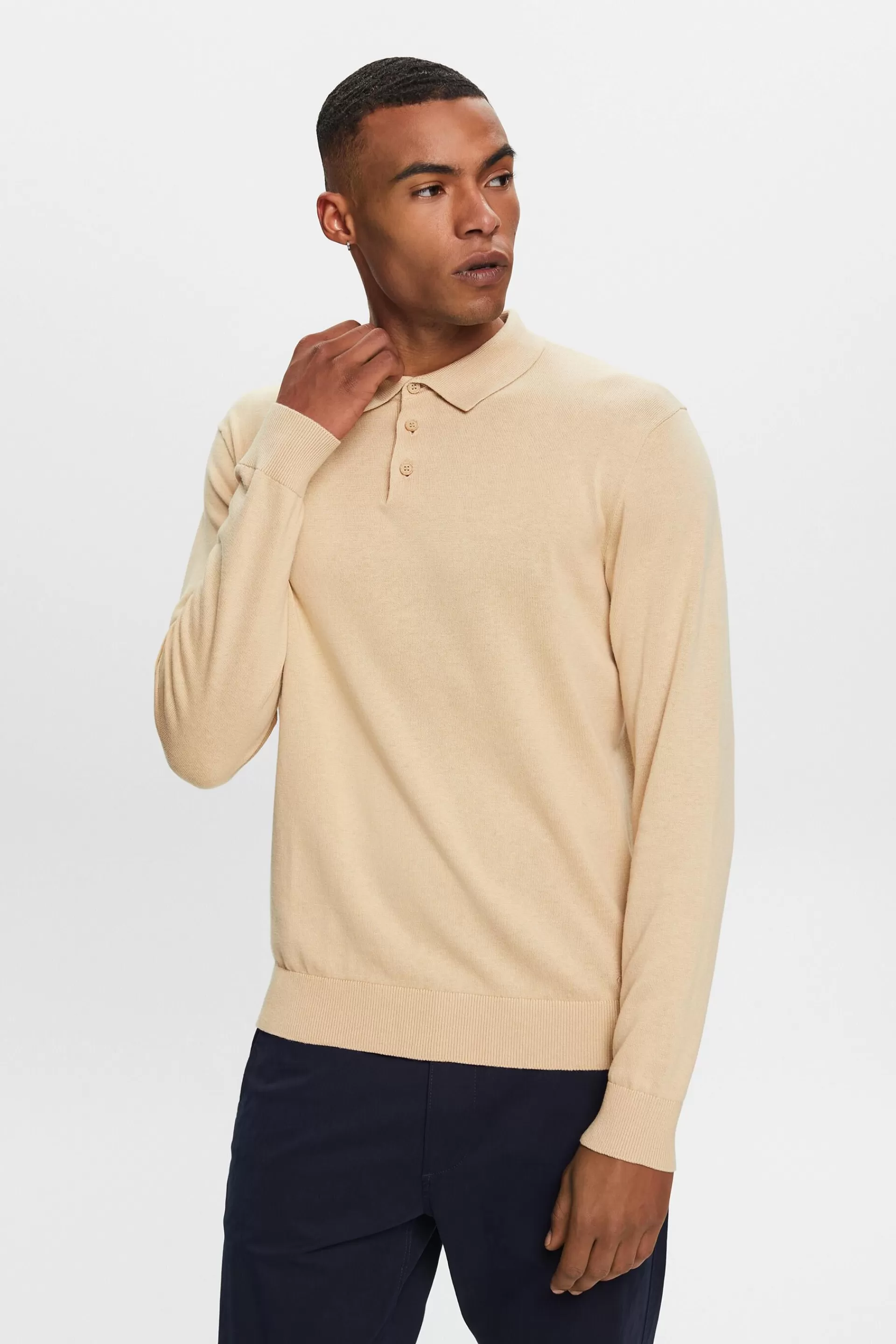 Strickpullover mit Polokragen, TENCEL™-ESPRIT Fashion