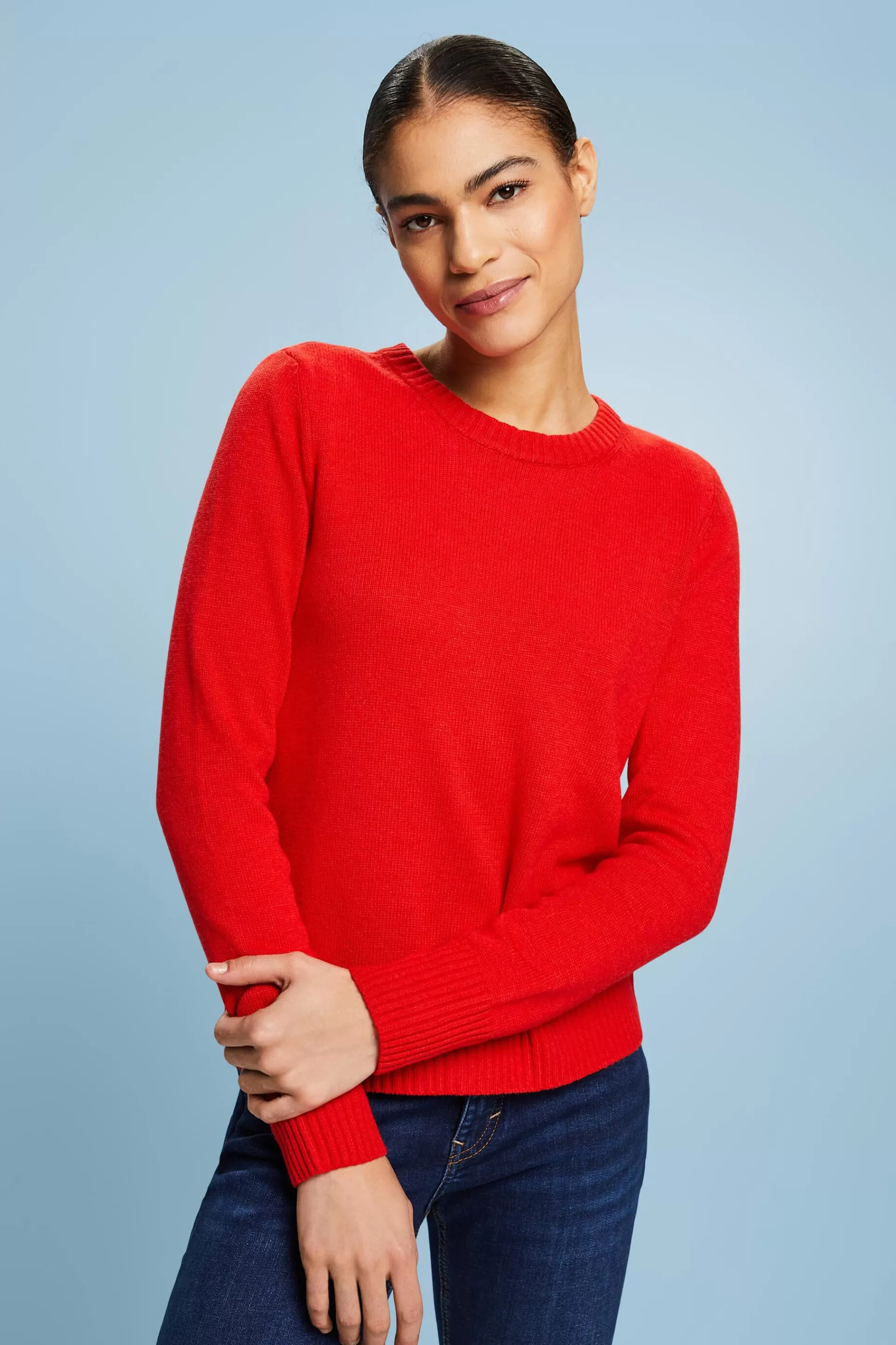 Strickpullover mit Rundhalsausschnitt-ESPRIT Shop