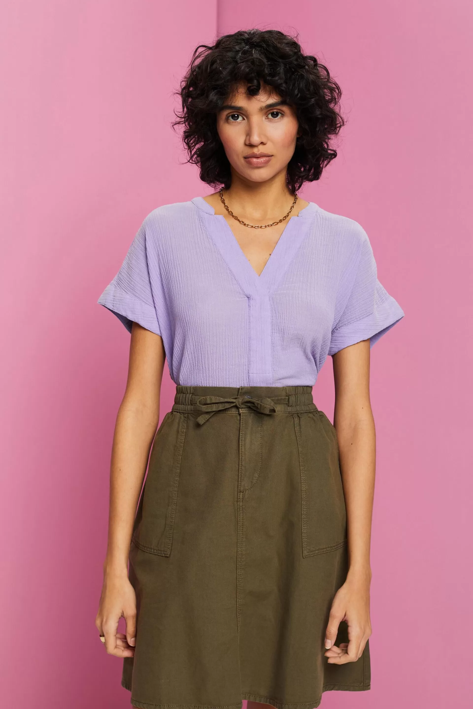 Strukturierte Baumwollbluse-ESPRIT Best Sale