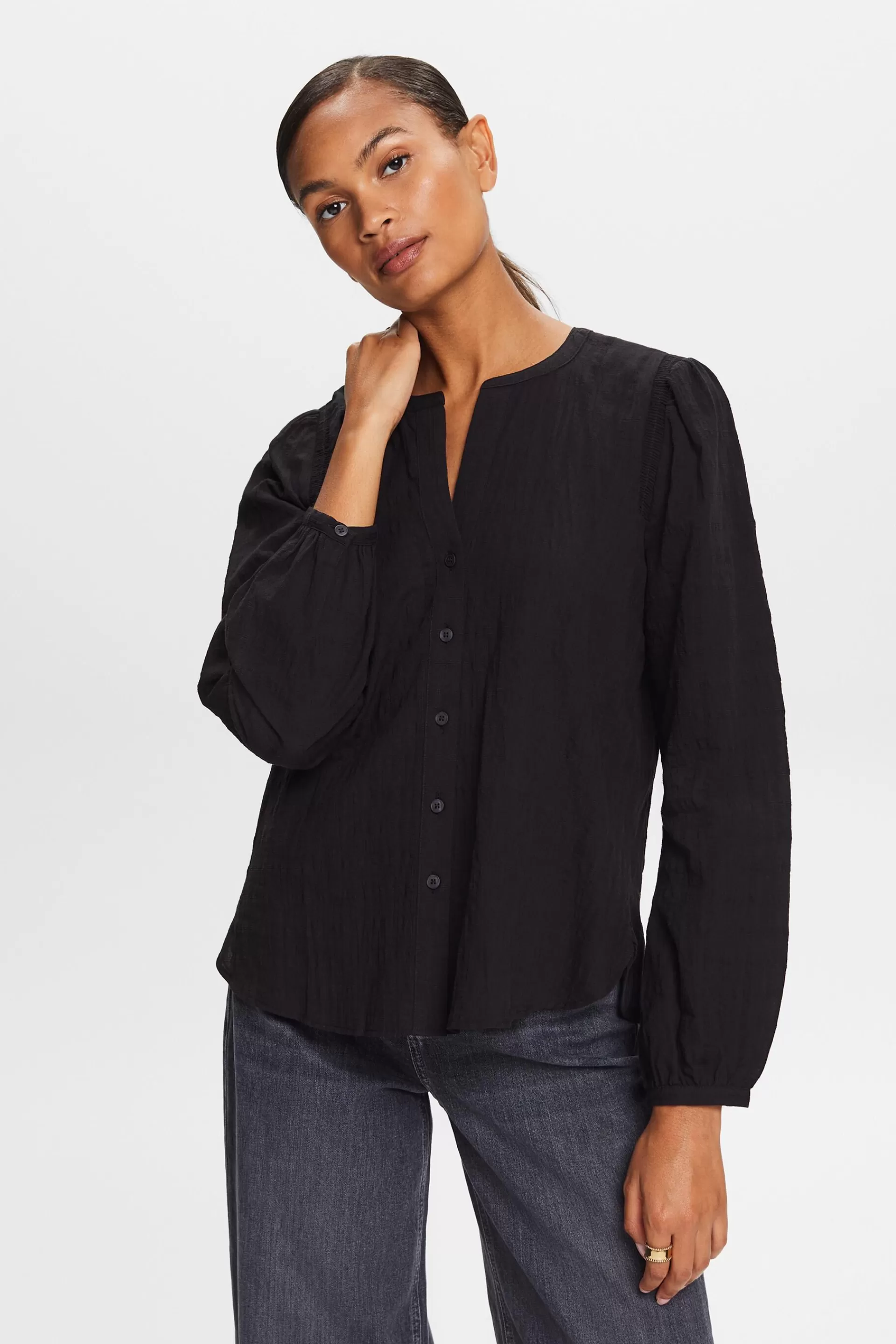 Strukturierte Baumwollbluse-ESPRIT Sale