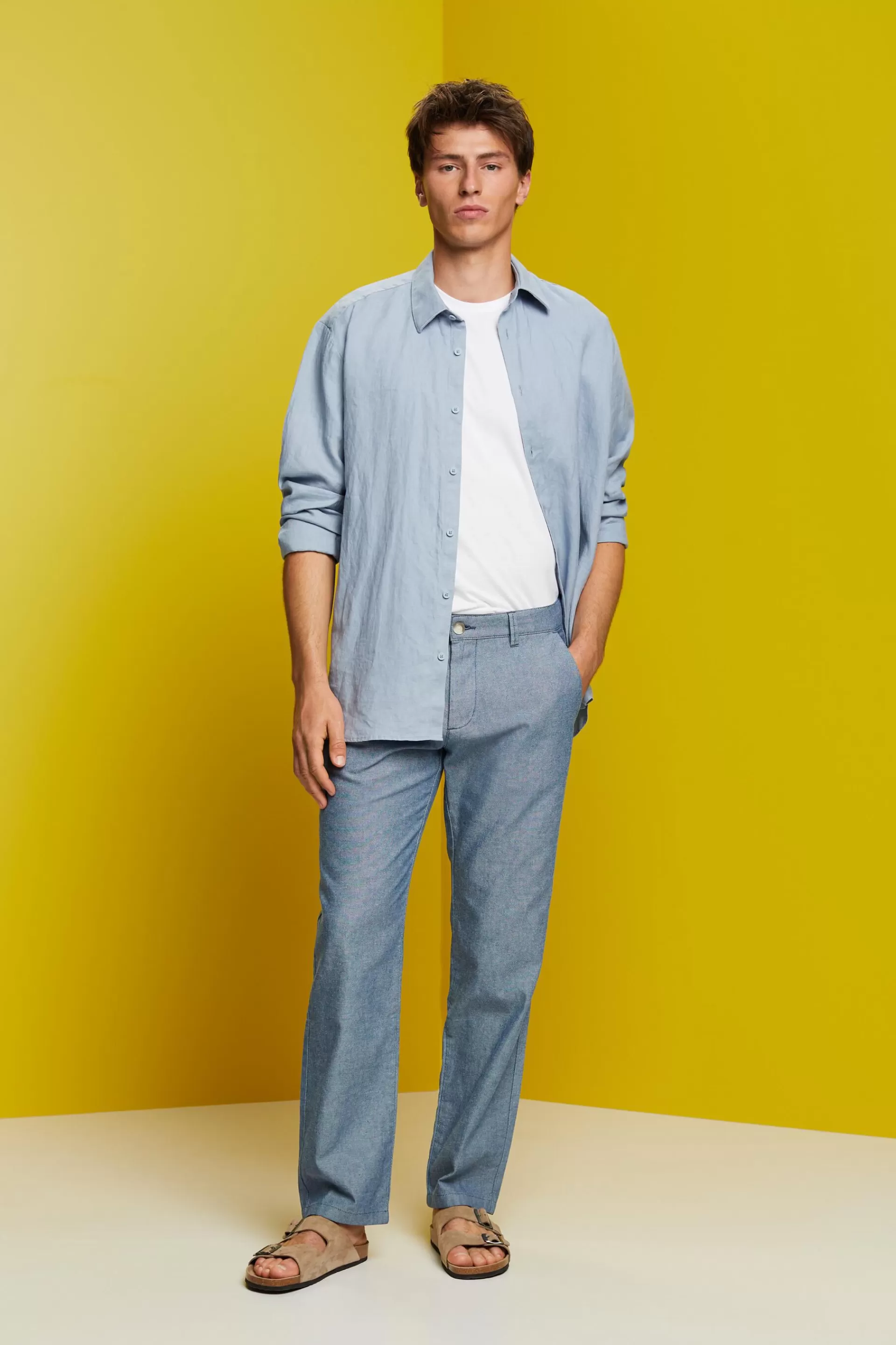 Strukturierte Chino, 100 % Baumwolle-ESPRIT Cheap