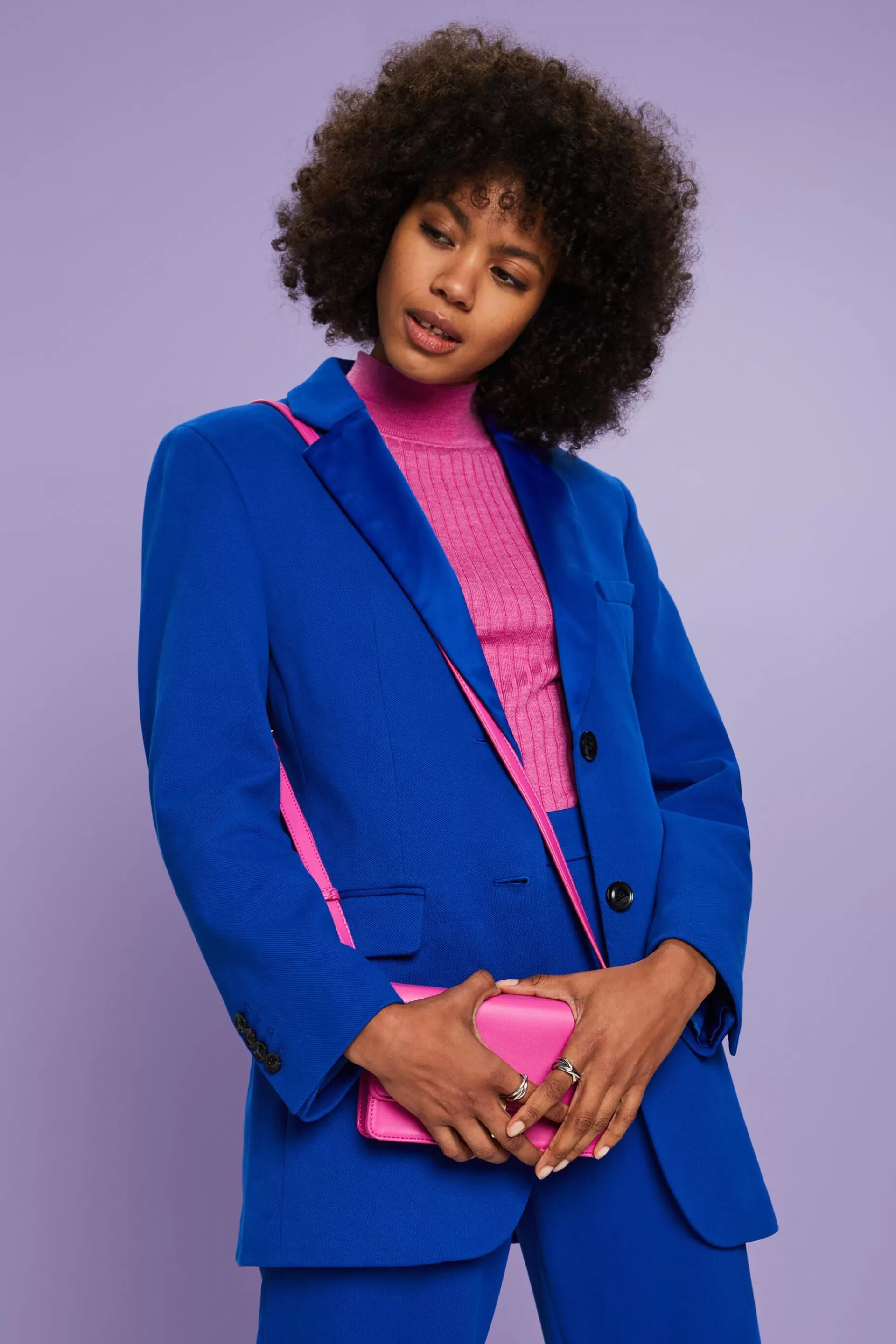 Strukturierter Tuxedo-Blazer aus Baumwollstrick-ESPRIT Best Sale