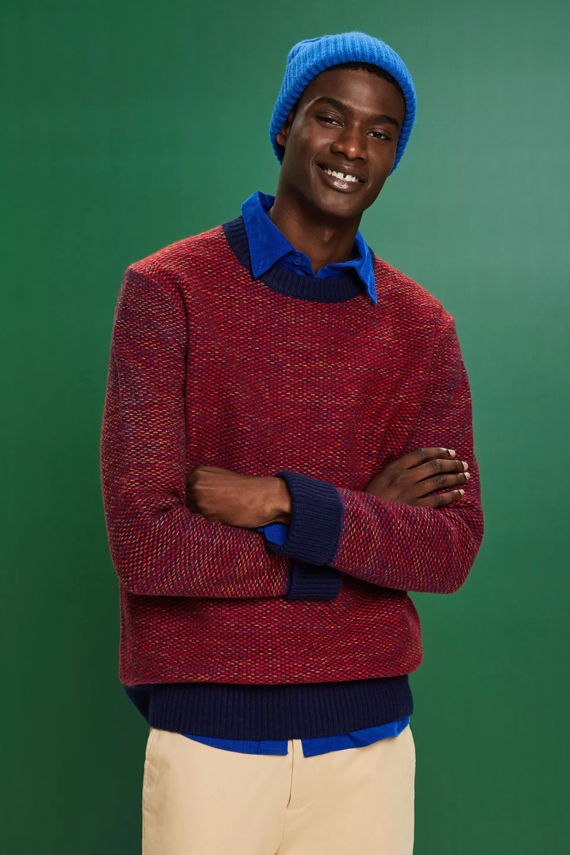 Strukturierter Wollpullover mit Rundhalsausschnitt-ESPRIT Best Sale