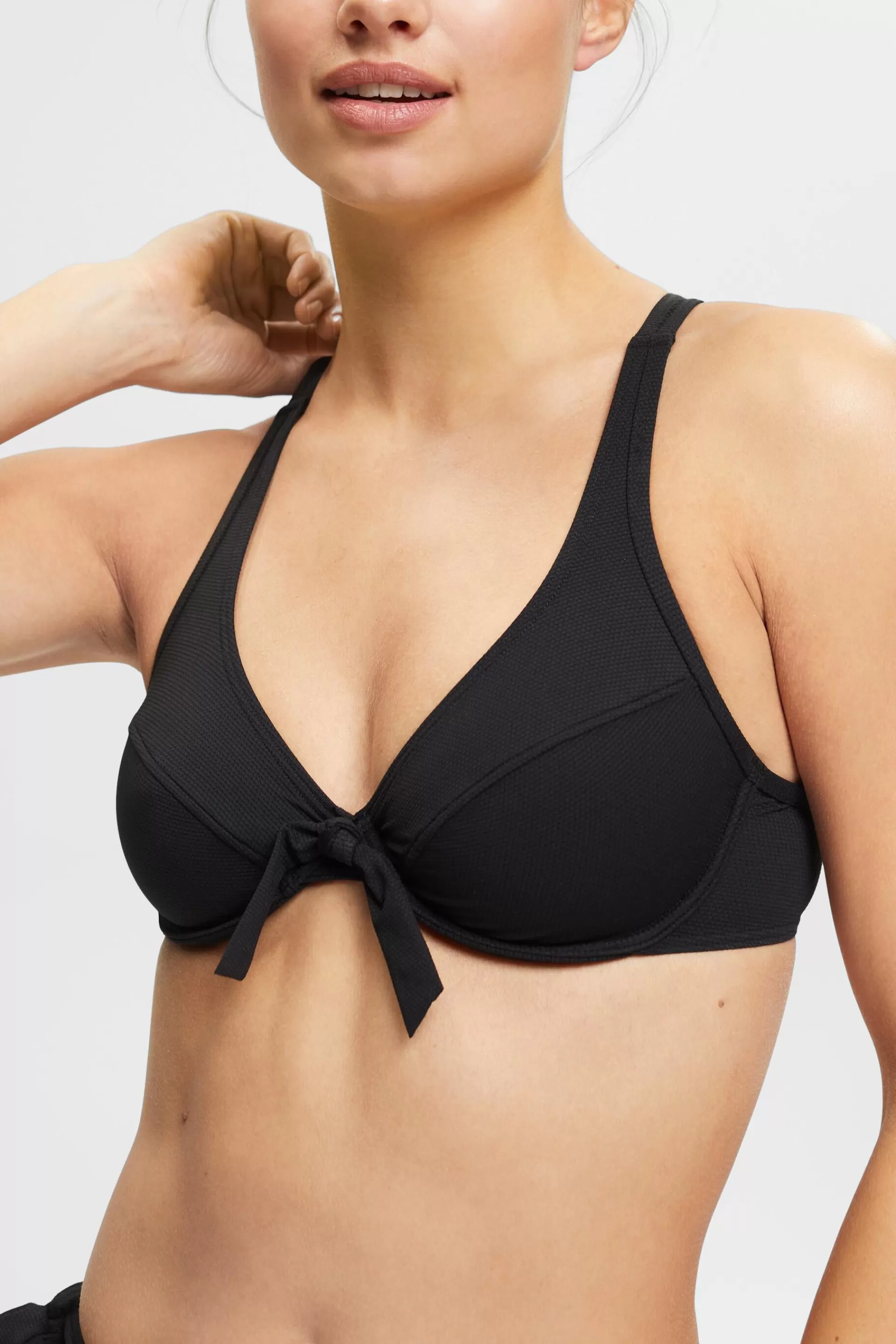 Strukturiertes Bikinioberteil mit Knotendetail-ESPRIT Shop