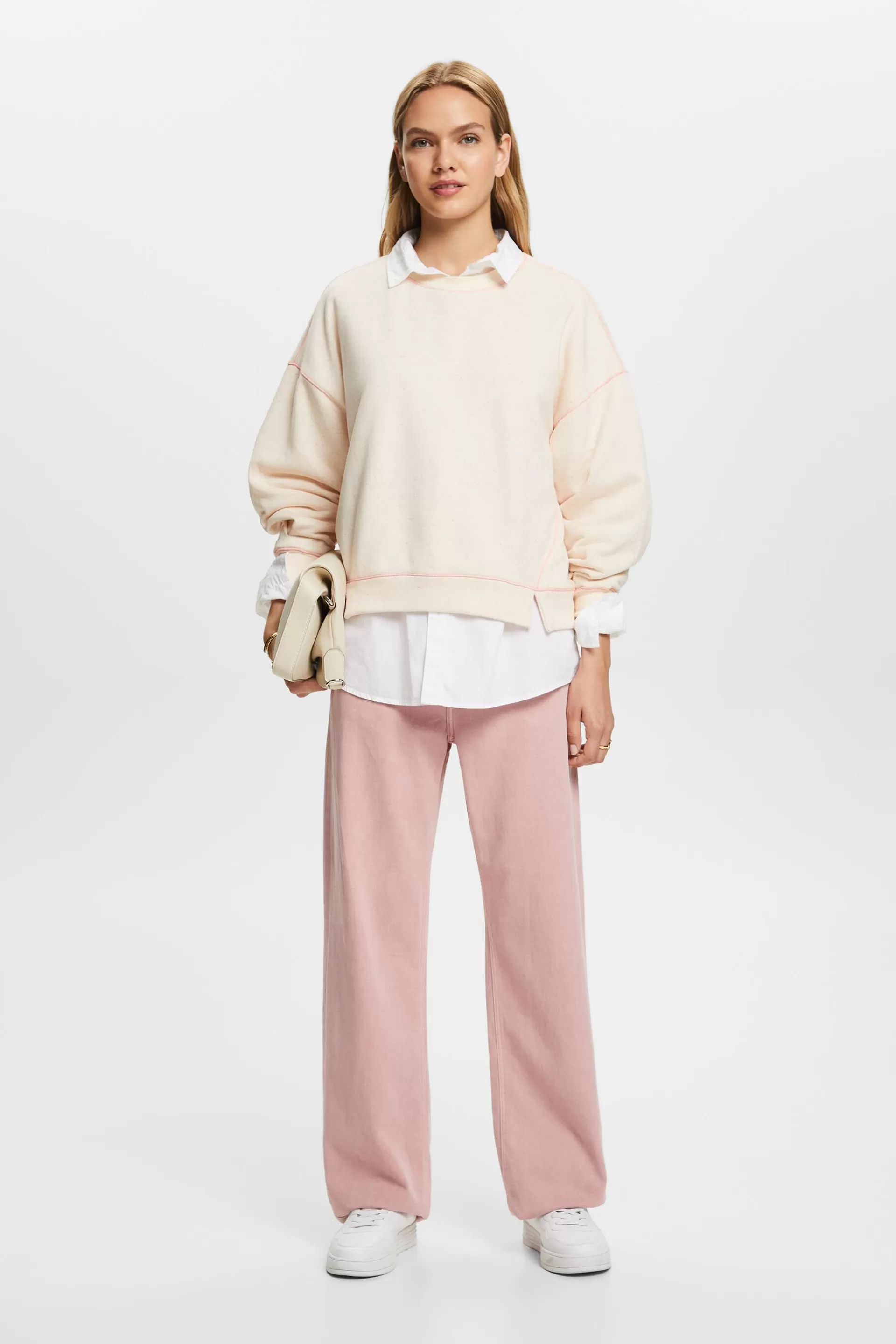 Sweatshirt im Sprenkel-Look, Baumwollmix-ESPRIT Hot