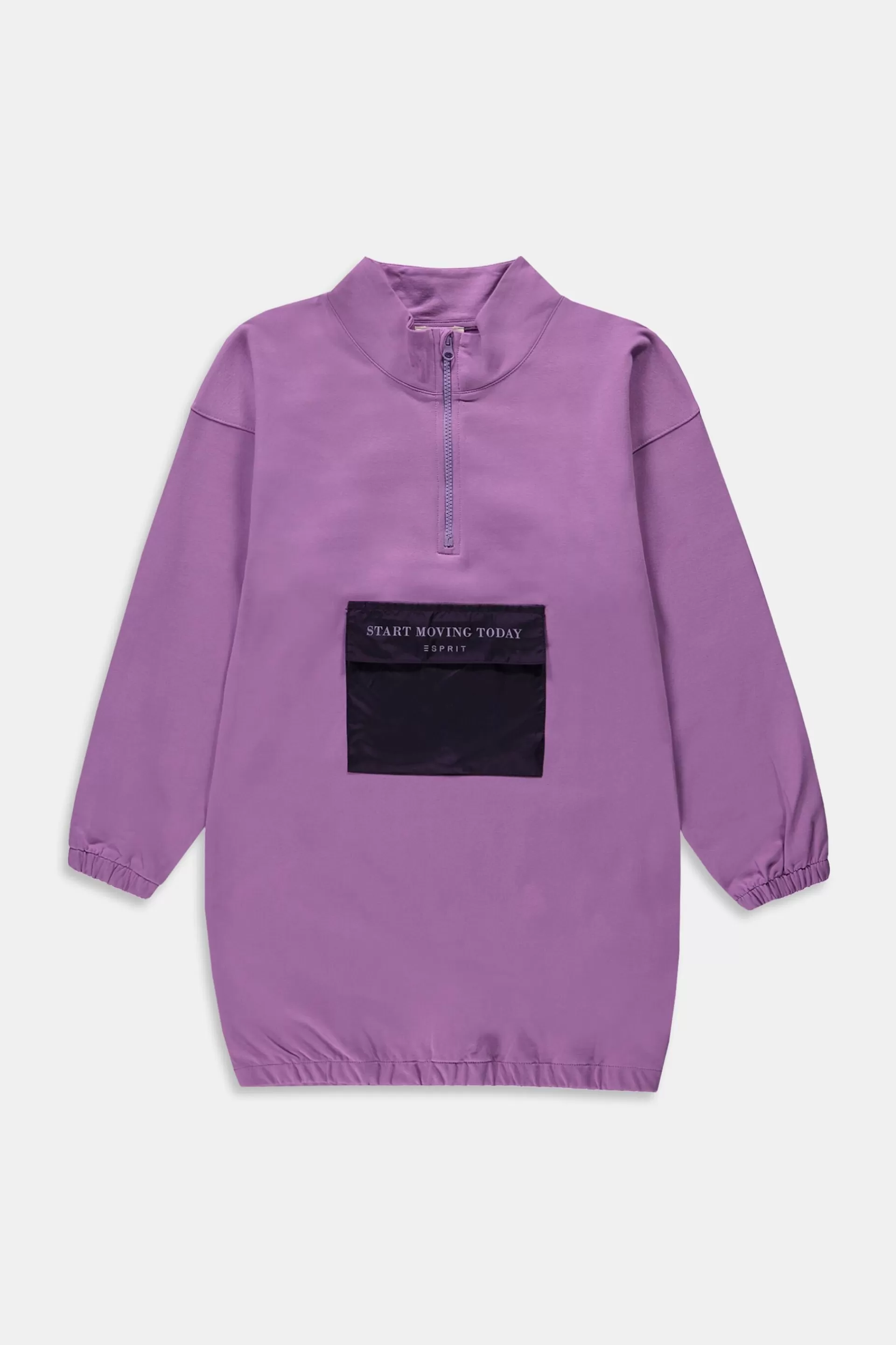 Sweatshirt-Kleid mit Statement-Print auf der Tasche-ESPRIT Online