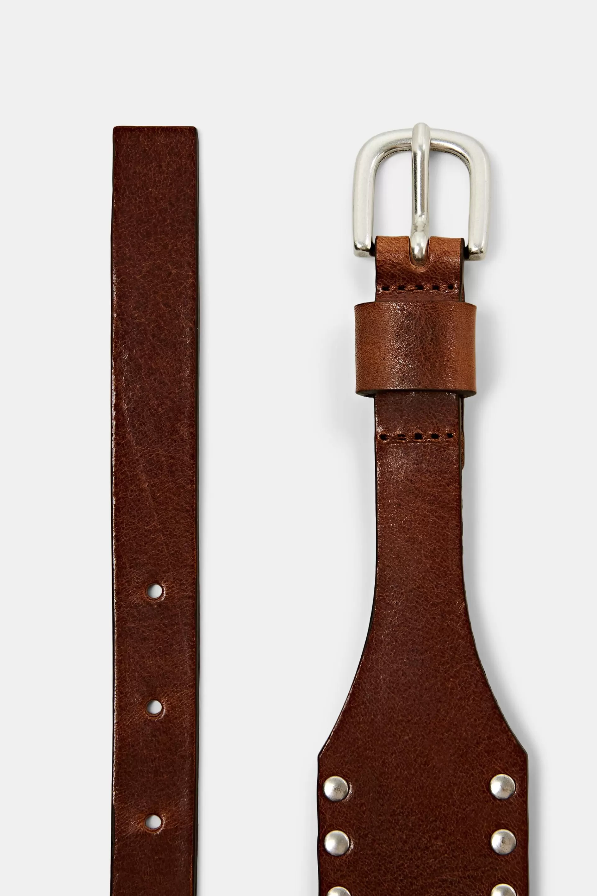 Taillengürtel mit Nieten, 100 % echtes Leder-ESPRIT Discount
