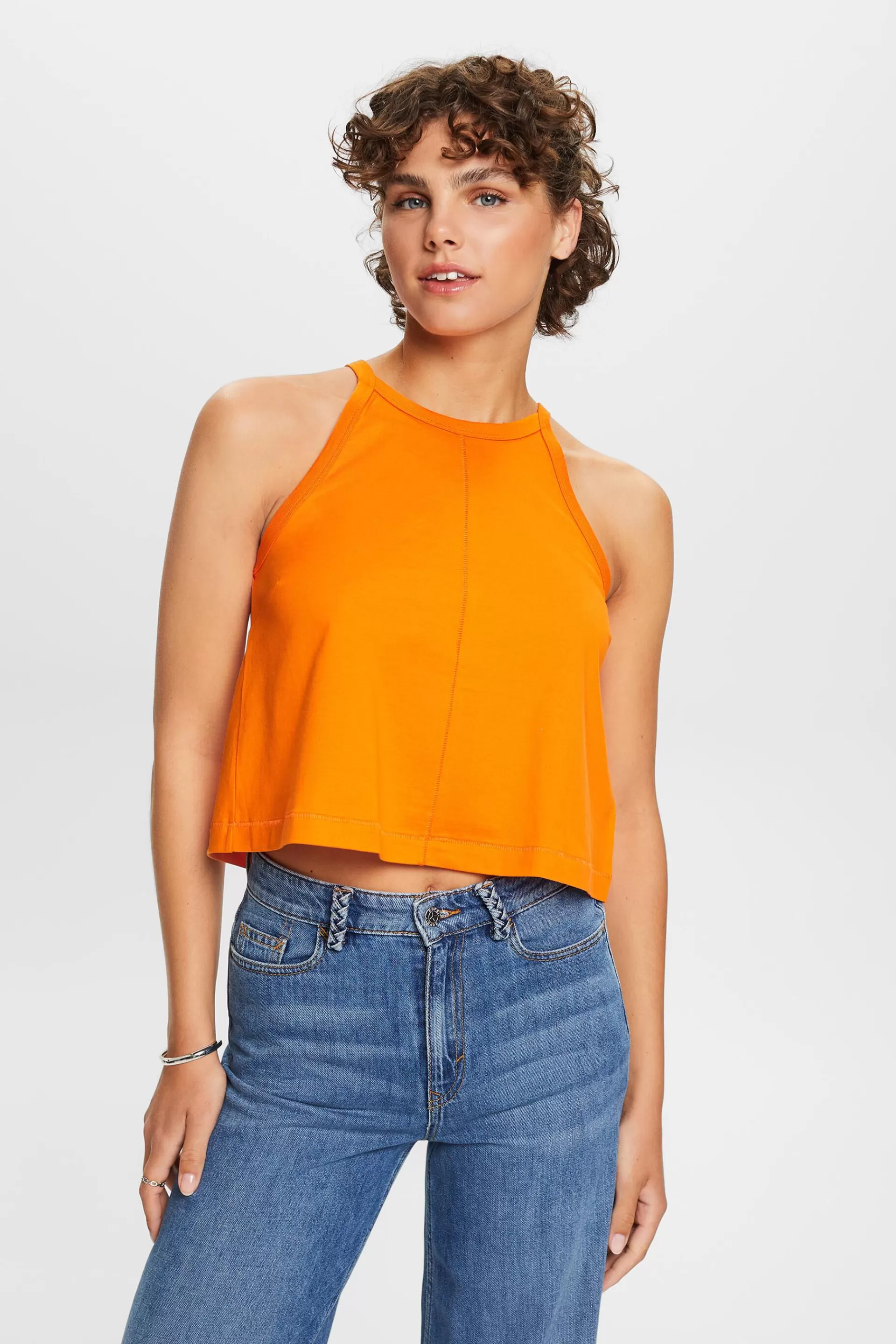 Tanktop mit Tropfenverschluss, 100 % Baumwolle-ESPRIT Cheap