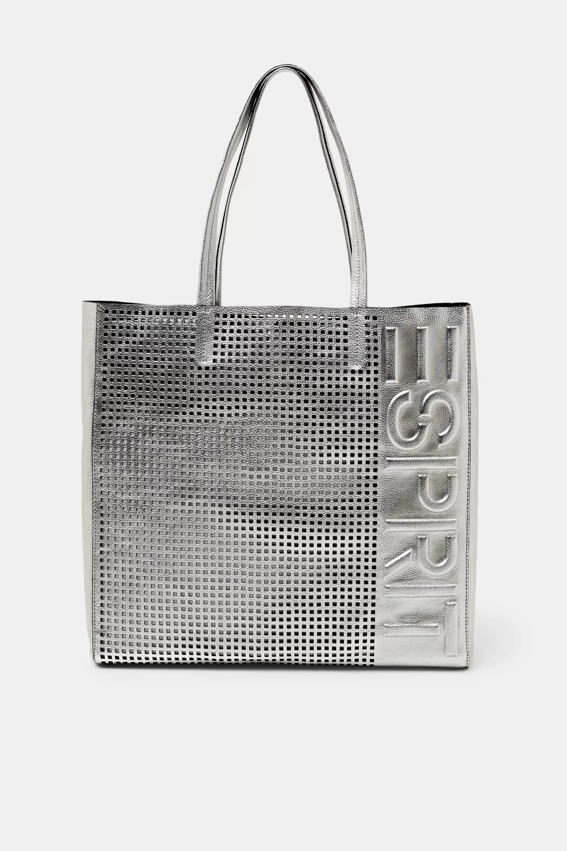 Tote Bag aus Leder mit Logoprägung-ESPRIT Cheap