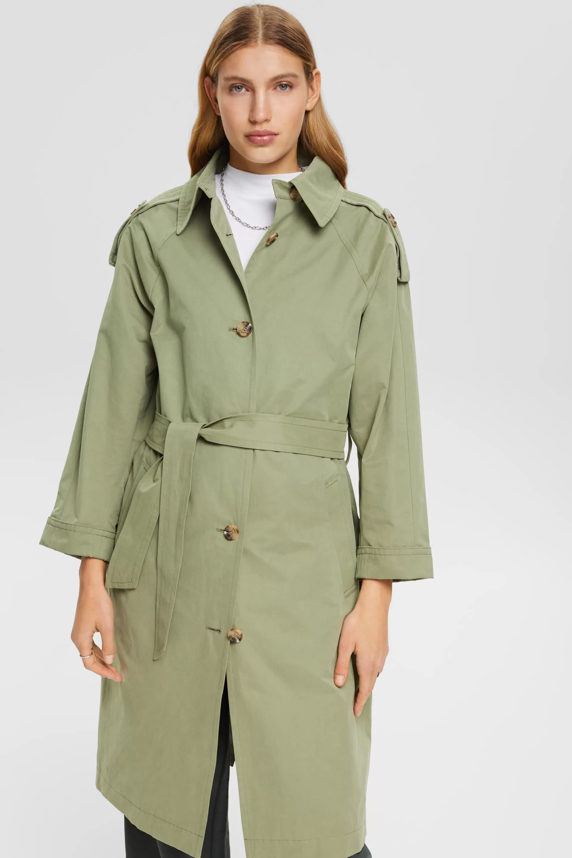 Trenchcoat mit Bindegürtel-ESPRIT New