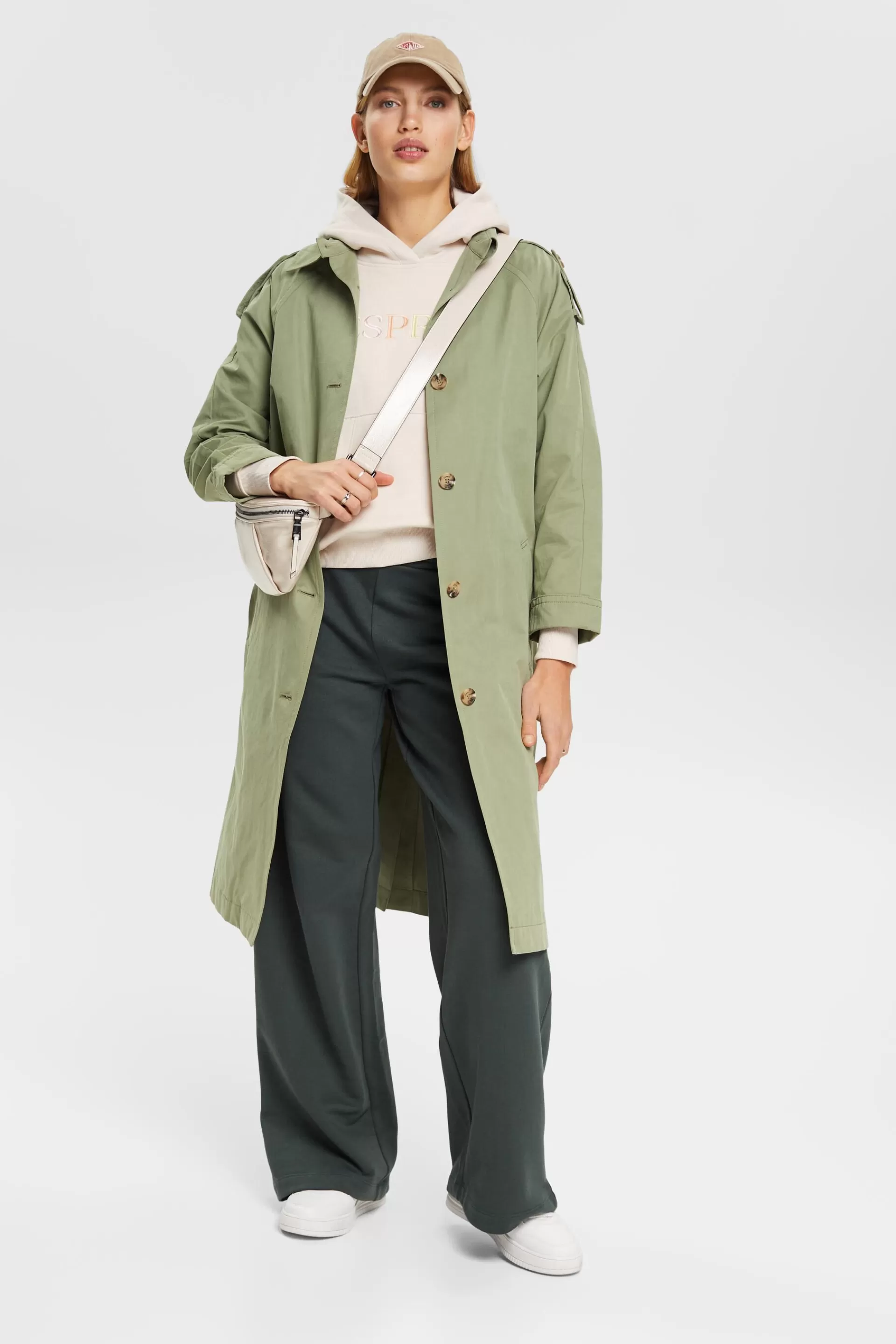 Trenchcoat mit Bindegürtel-ESPRIT New