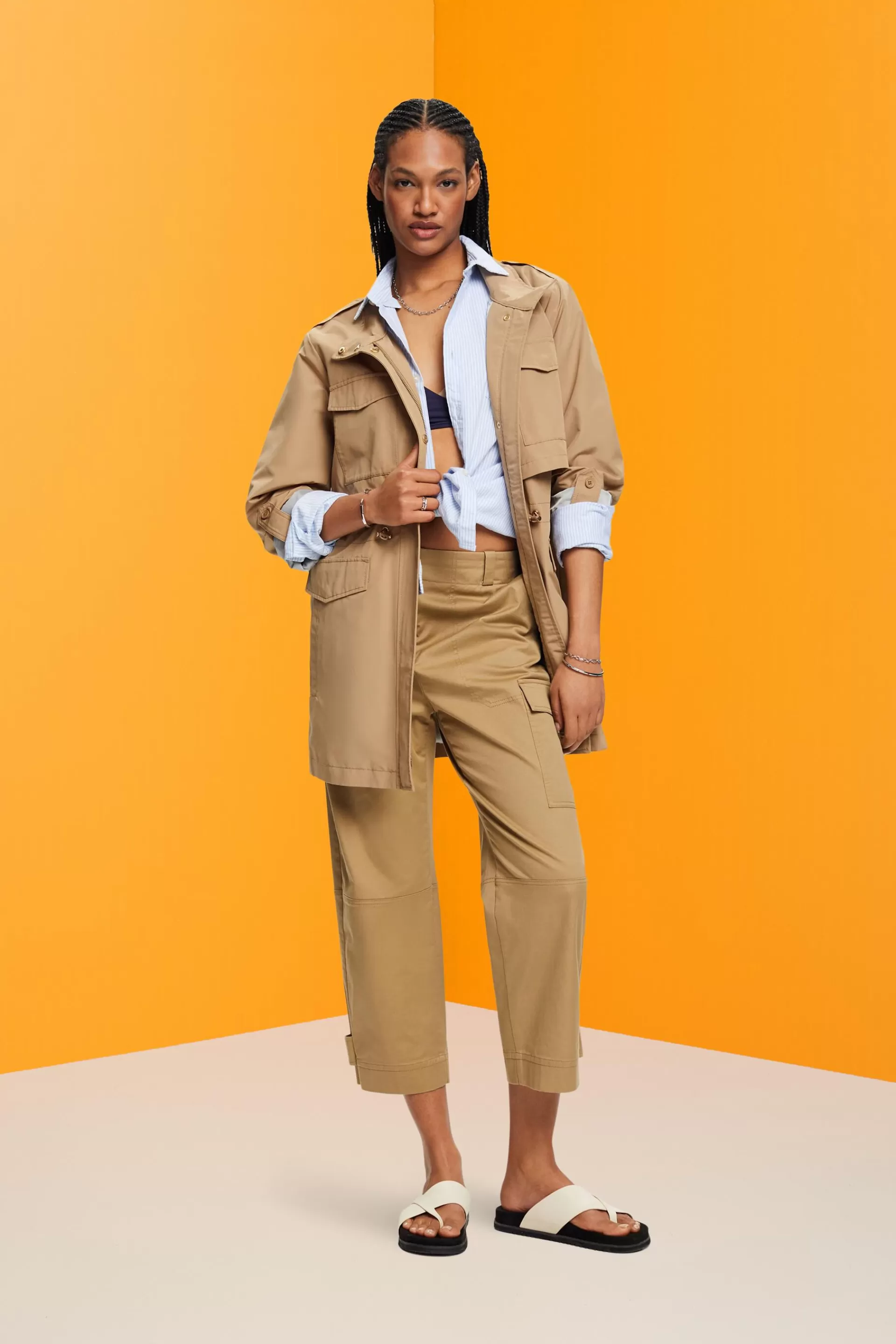 Trenchcoat mit Stehkragen-ESPRIT Fashion