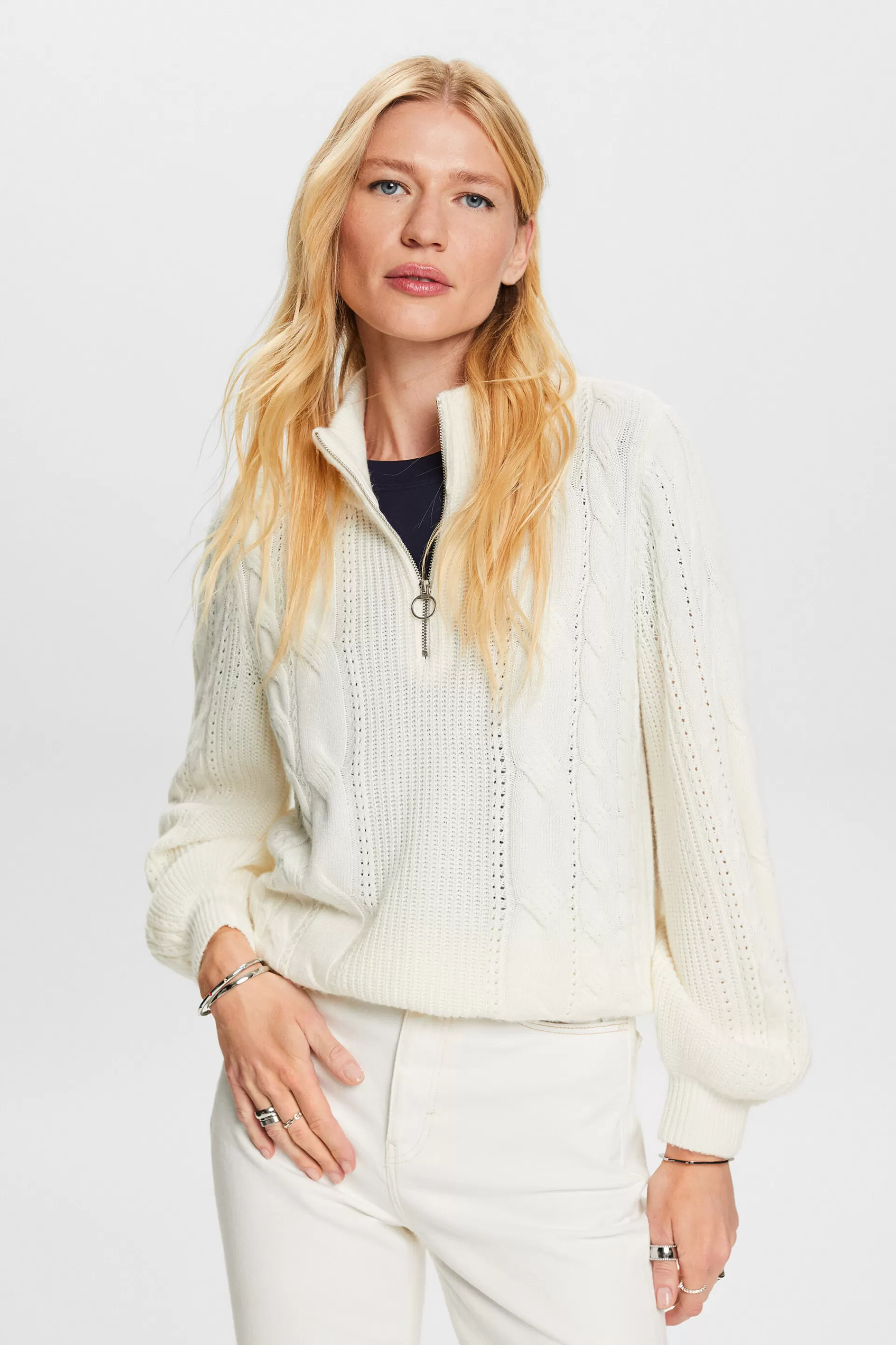 Troyer aus Zopfstrick, Wollmix-ESPRIT Discount