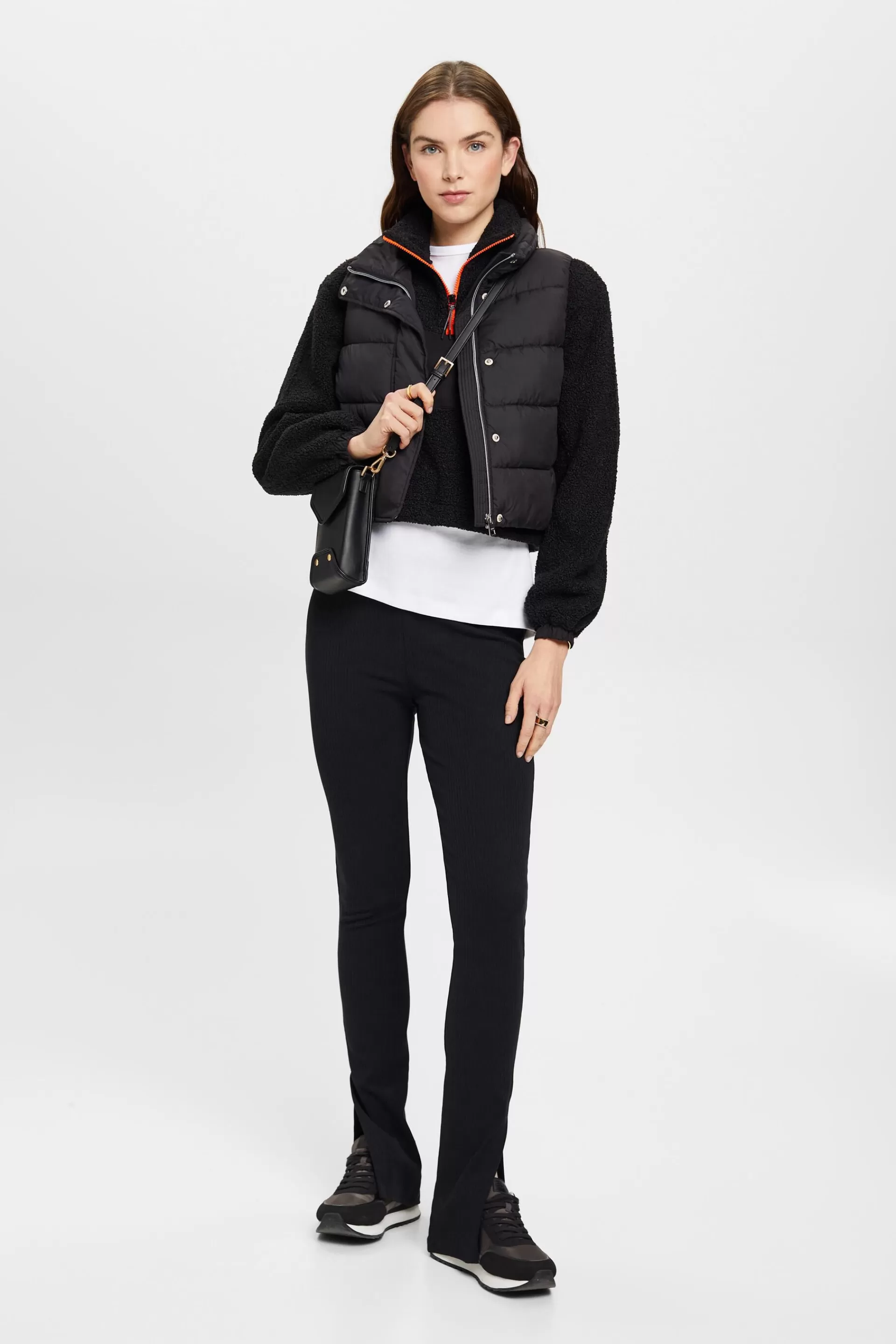 Troyer-Sweatshirt aus Materialmix-ESPRIT Sale