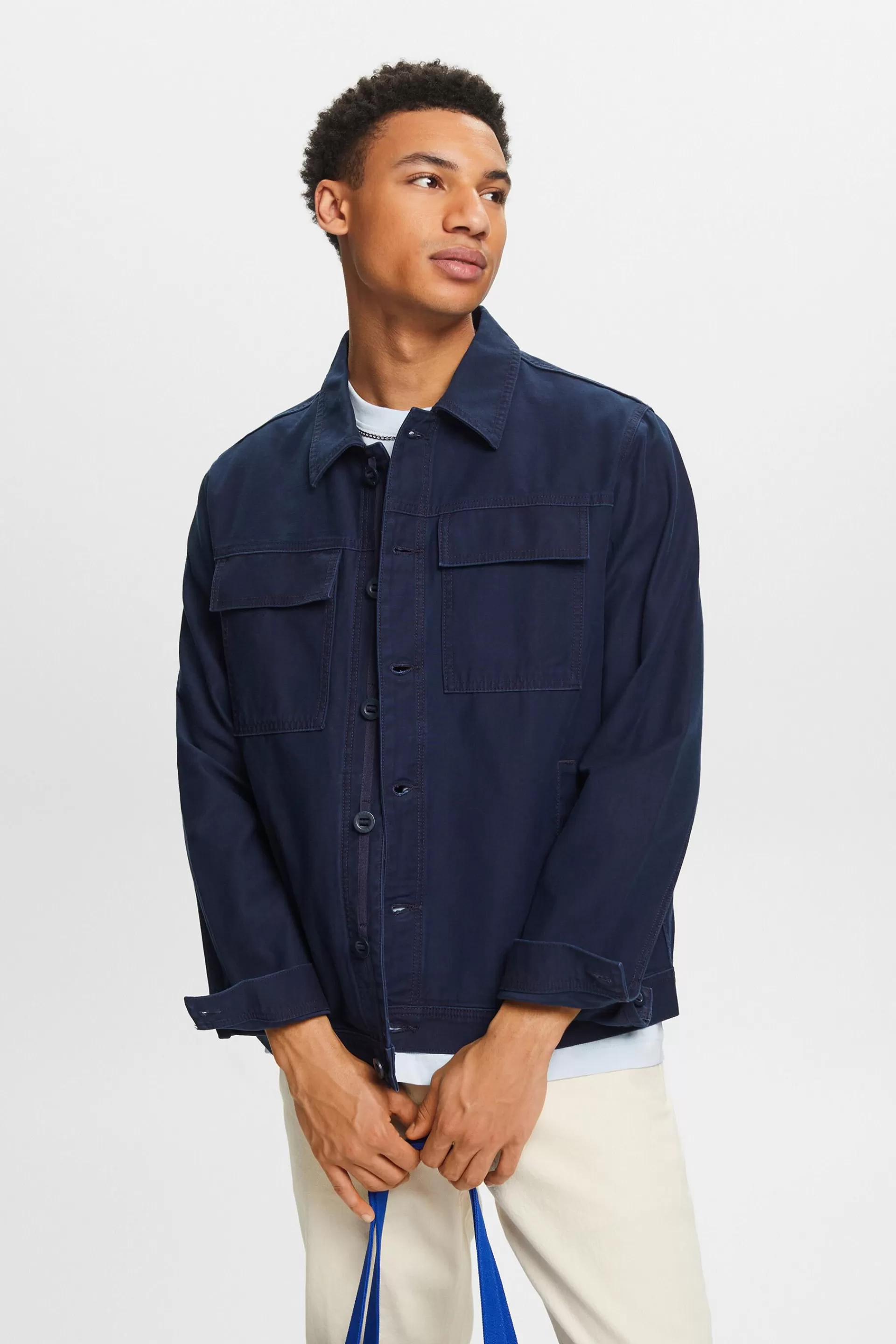 Truckerjacke aus Baumwollcanvas-ESPRIT New