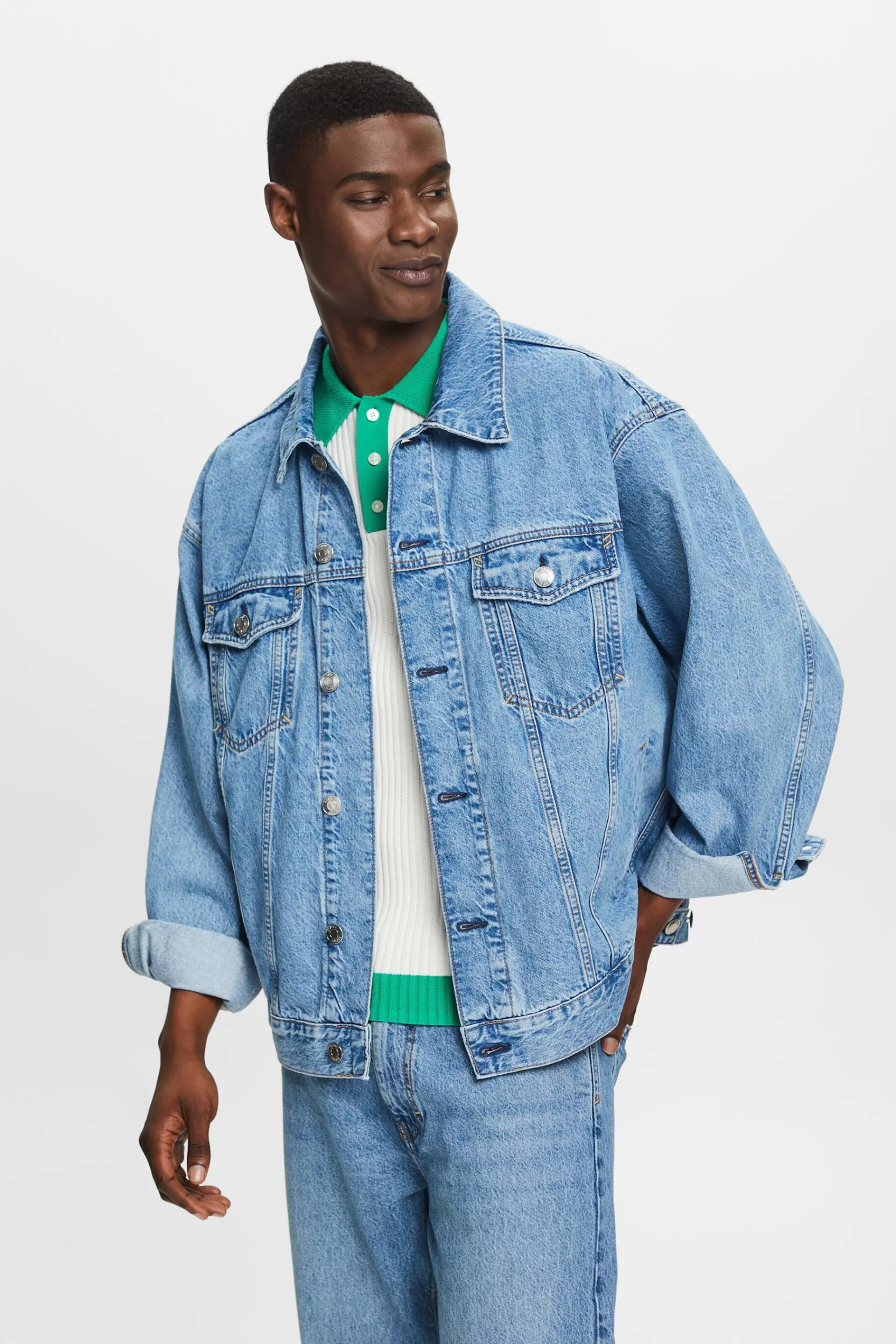 Truckerjacke aus Denim-ESPRIT Clearance