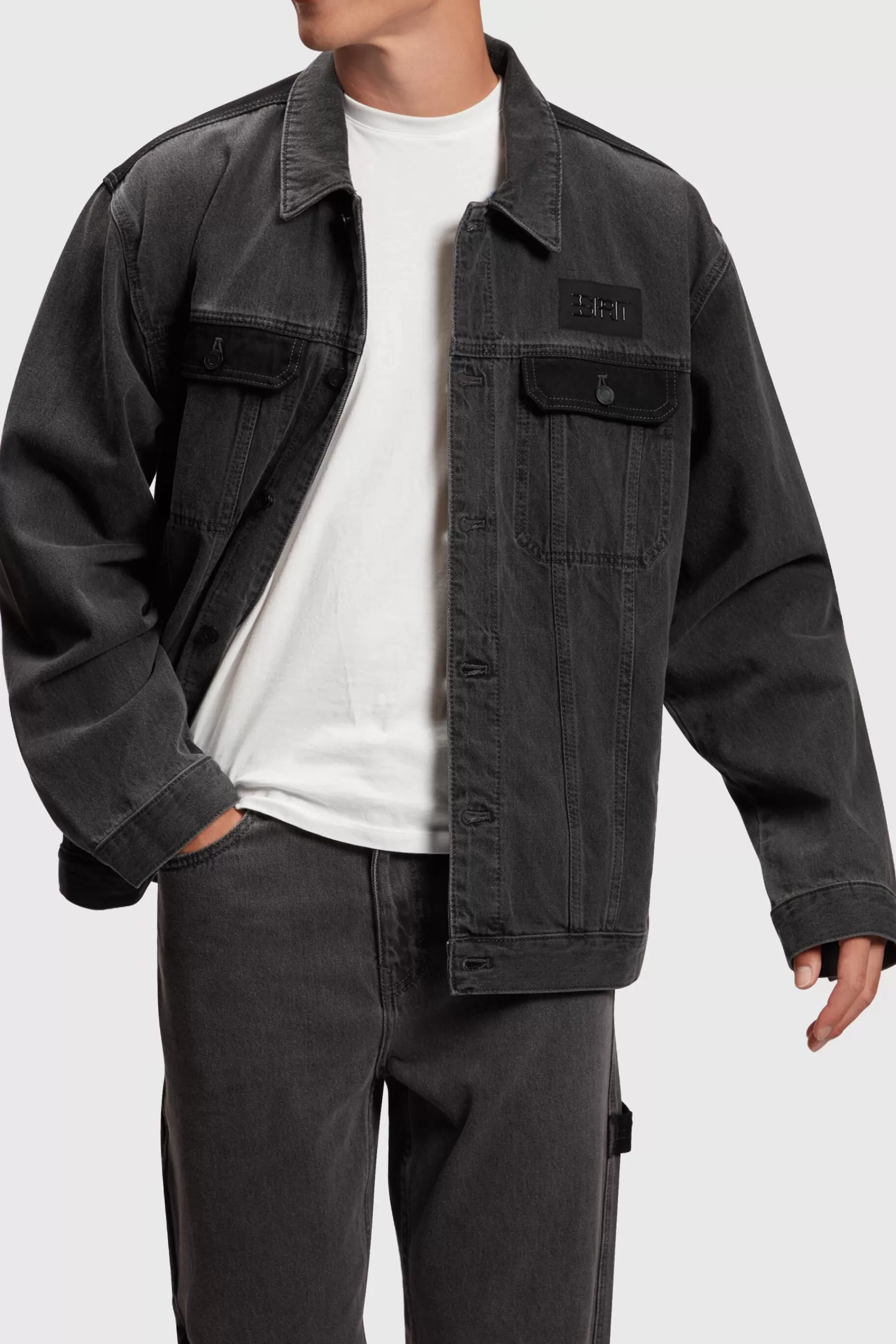 Truckerjacke aus Denim im Oversize-Look-ESPRIT Flash Sale