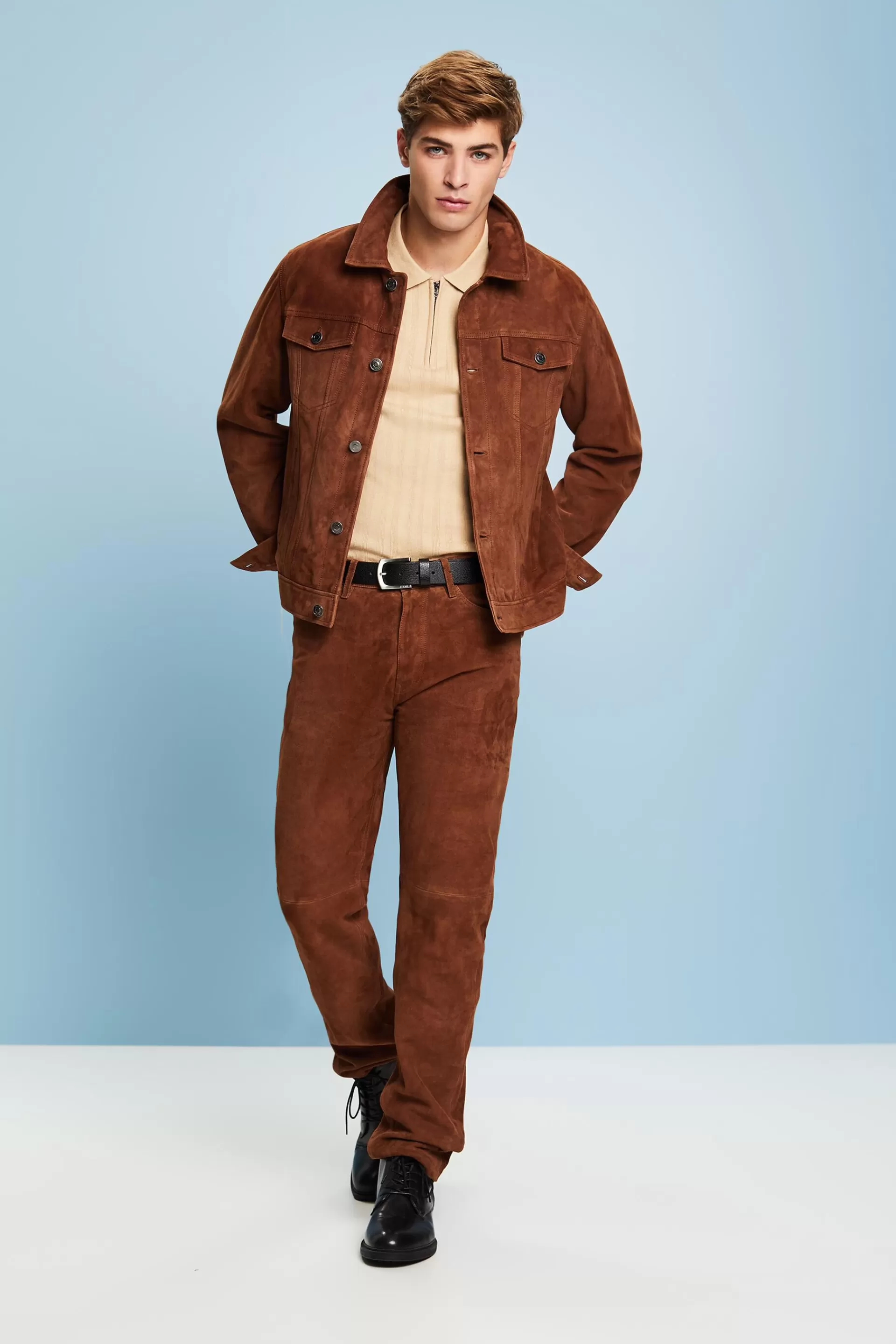 Truckerjacke aus Rauleder-ESPRIT Cheap