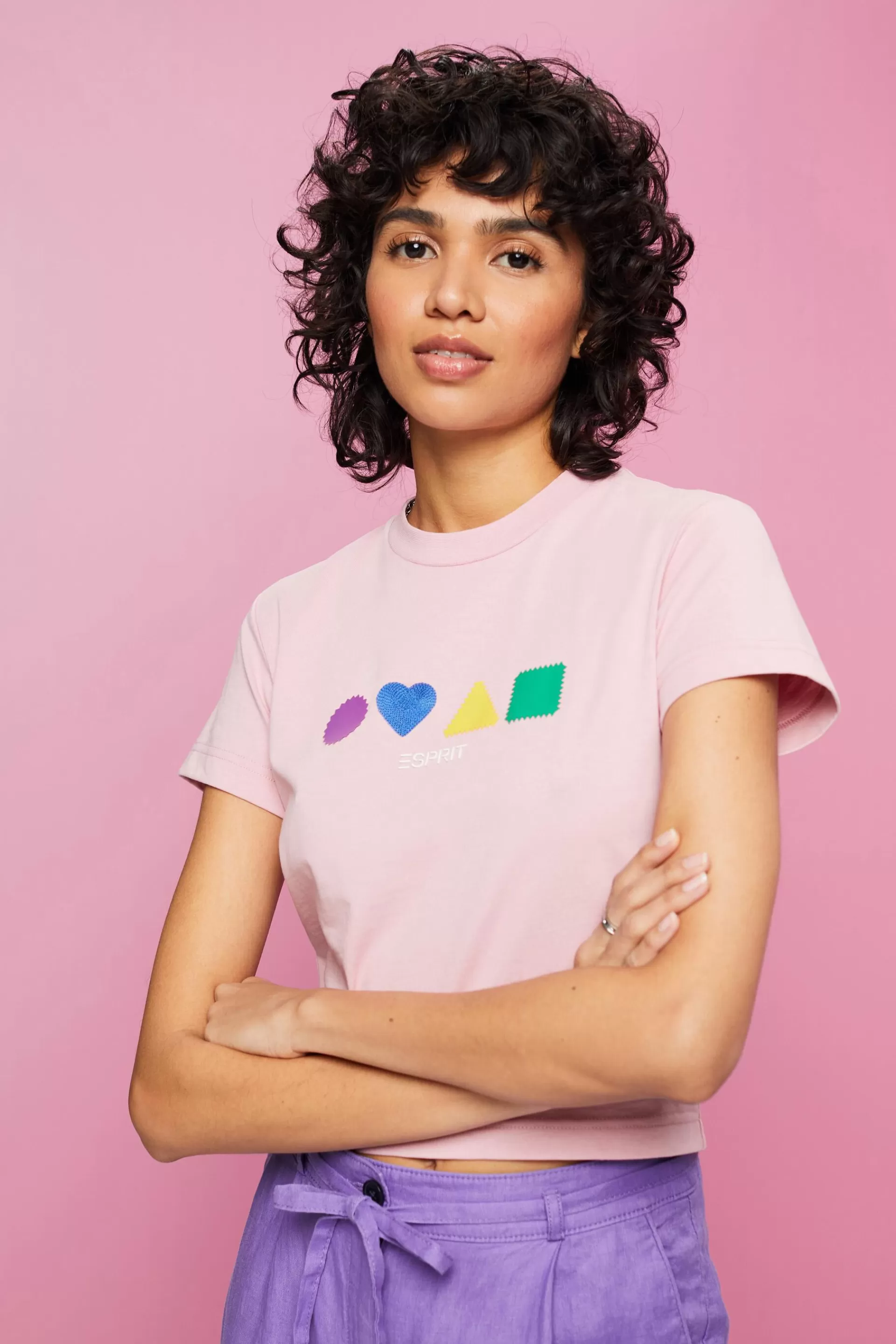 T-Shirt aus Bio-Baumwolle mit geometrischem Print-ESPRIT Sale