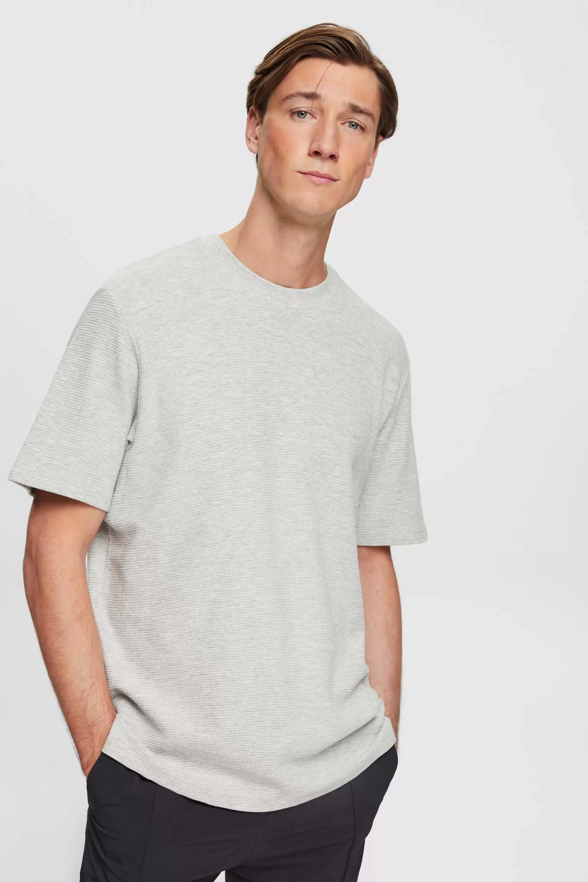 T-Shirt aus Strukturjersey-ESPRIT New