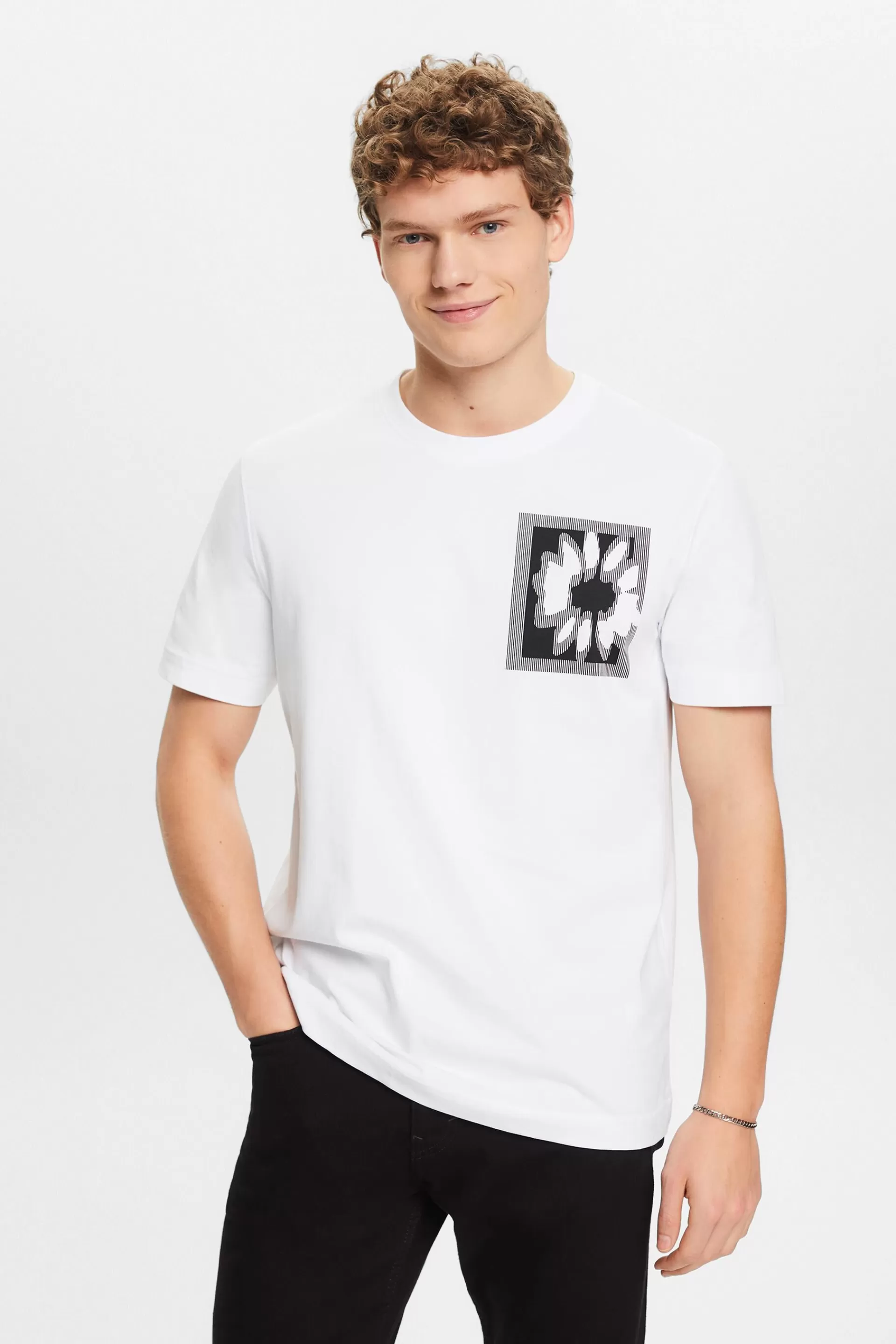 T-Shirt mit floralem Print und Logo-ESPRIT Hot