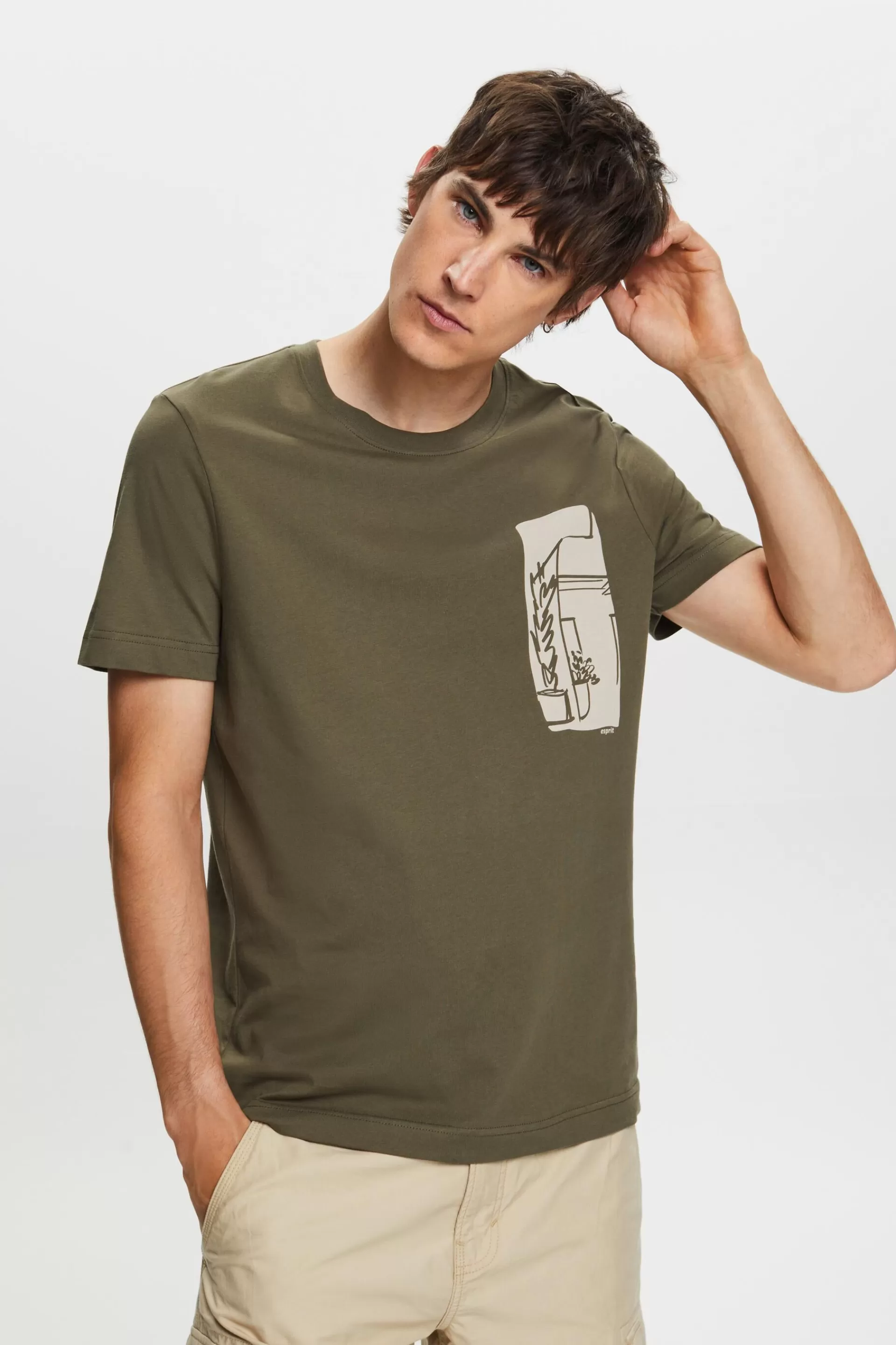 T-Shirt mit Frontprint, 100% Baumwolle-ESPRIT New