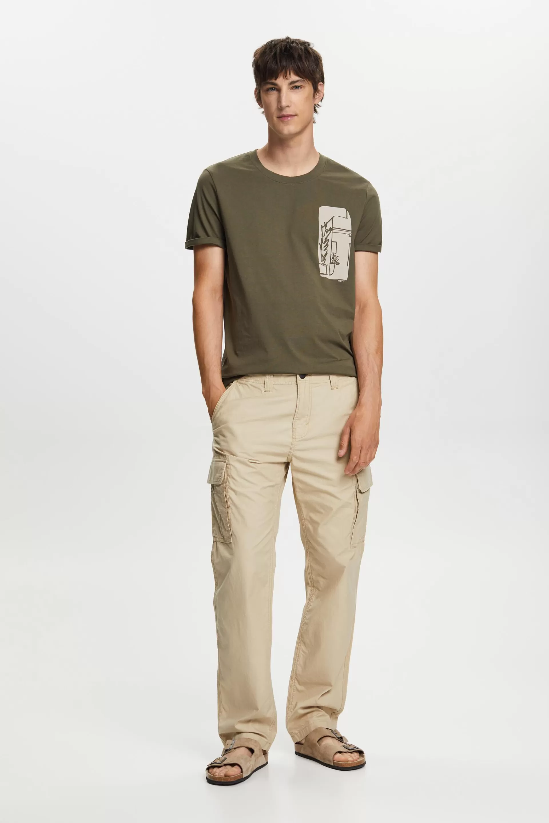 T-Shirt mit Frontprint, 100% Baumwolle-ESPRIT New