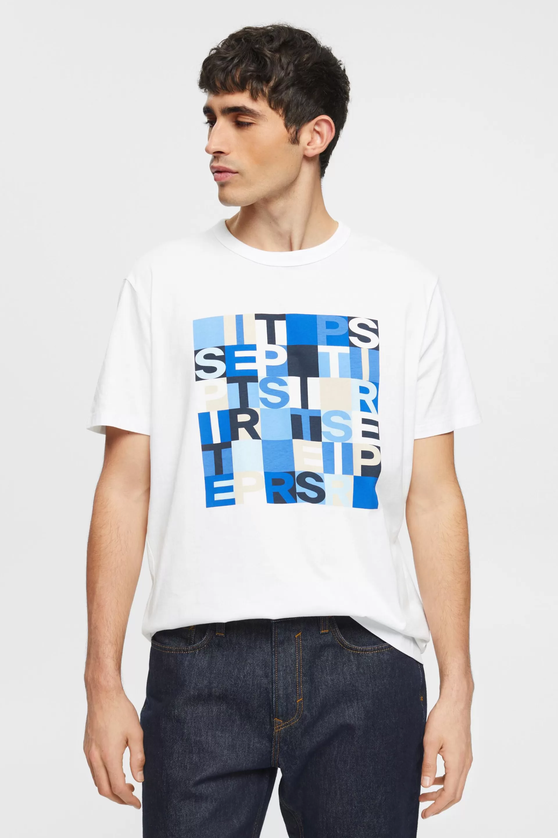 T-Shirt mit Logo-Print, Bio-Baumwolle-ESPRIT New