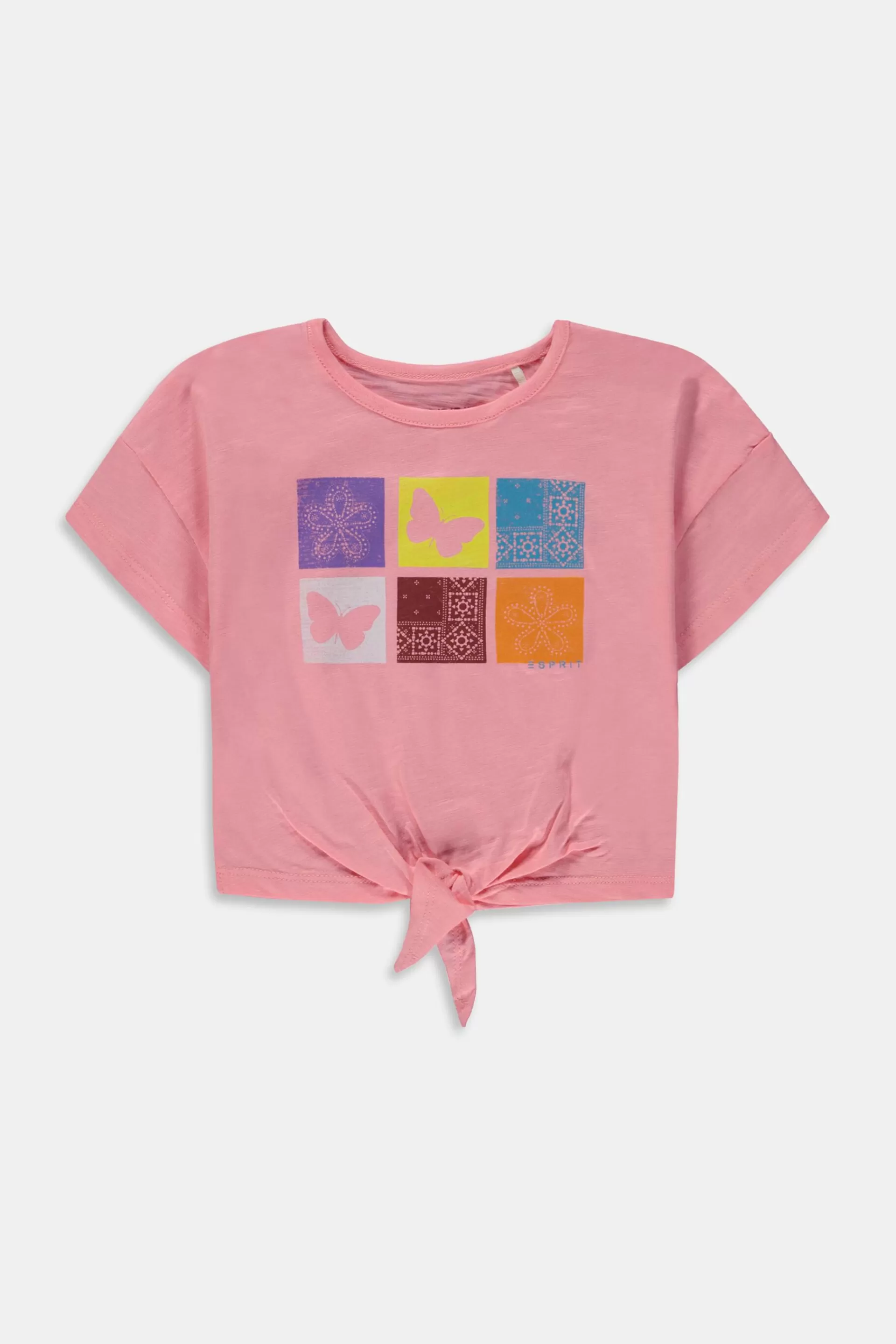 T-Shirt mit Print und Bindeknoten vorne-ESPRIT Cheap