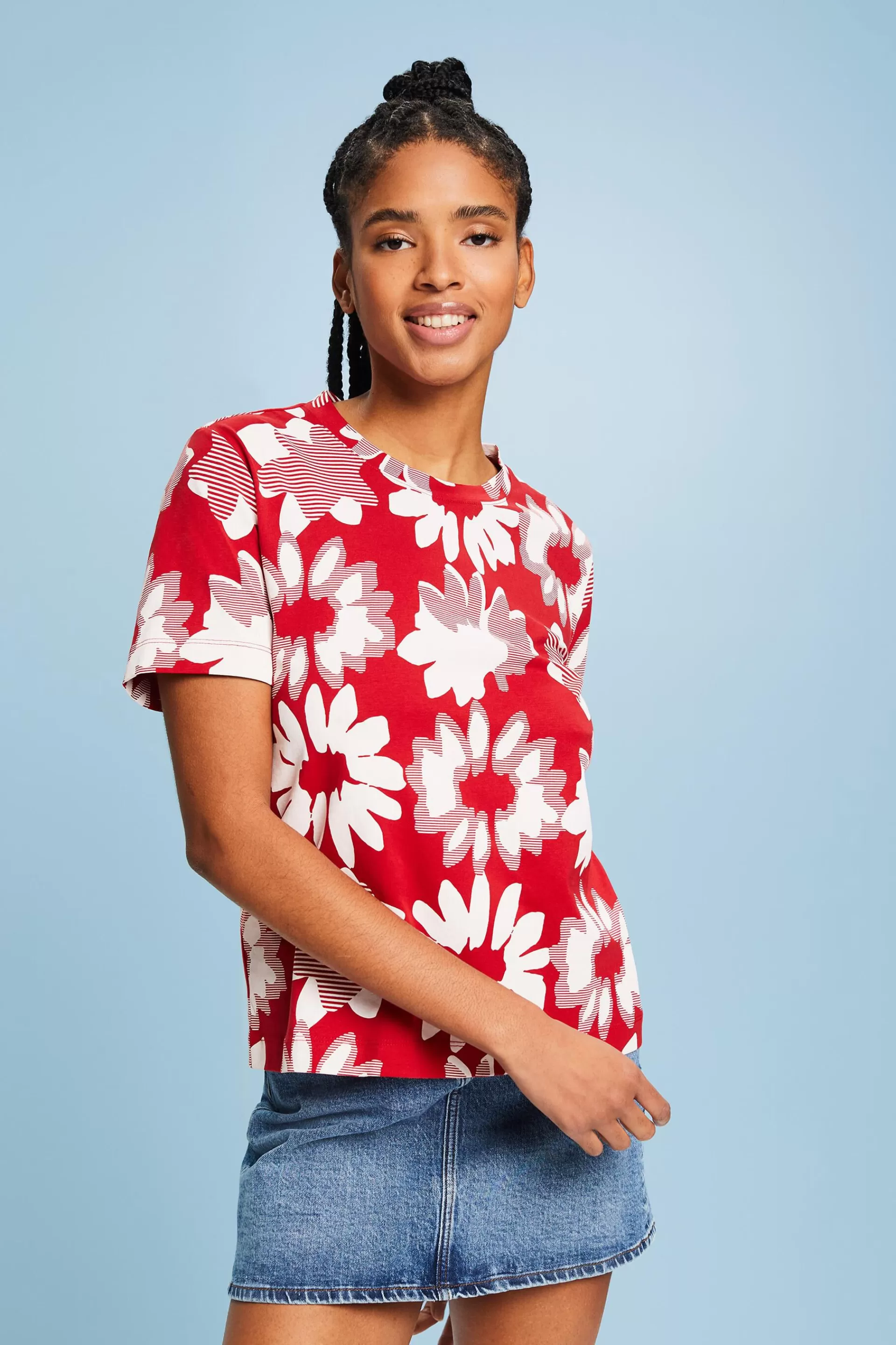 T-Shirt mit Rundhalsausschnitt und Print-ESPRIT Discount