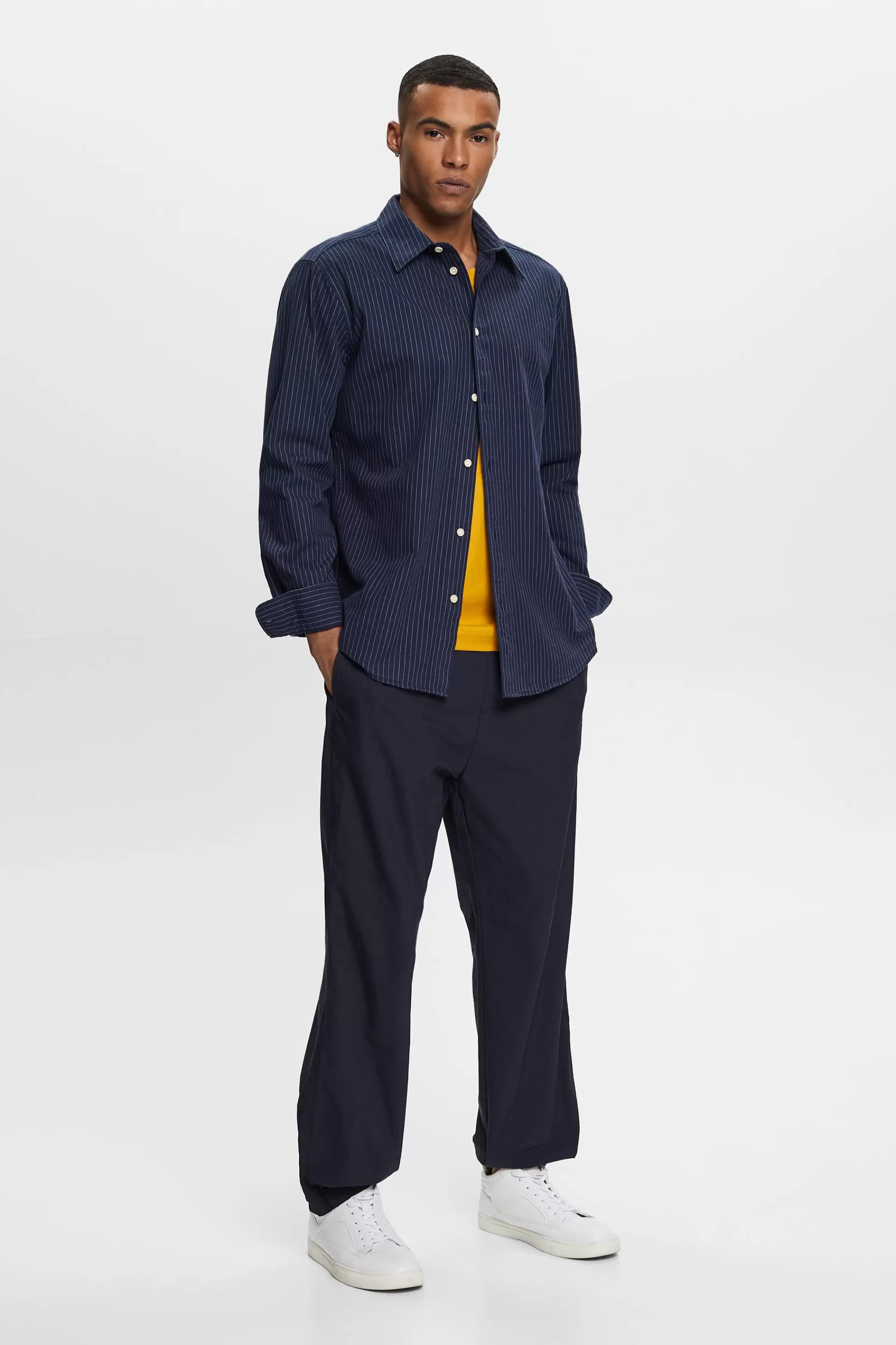 Twill-Hemd mit Nadelstreifen, 100 % Baumwolle-ESPRIT Flash Sale