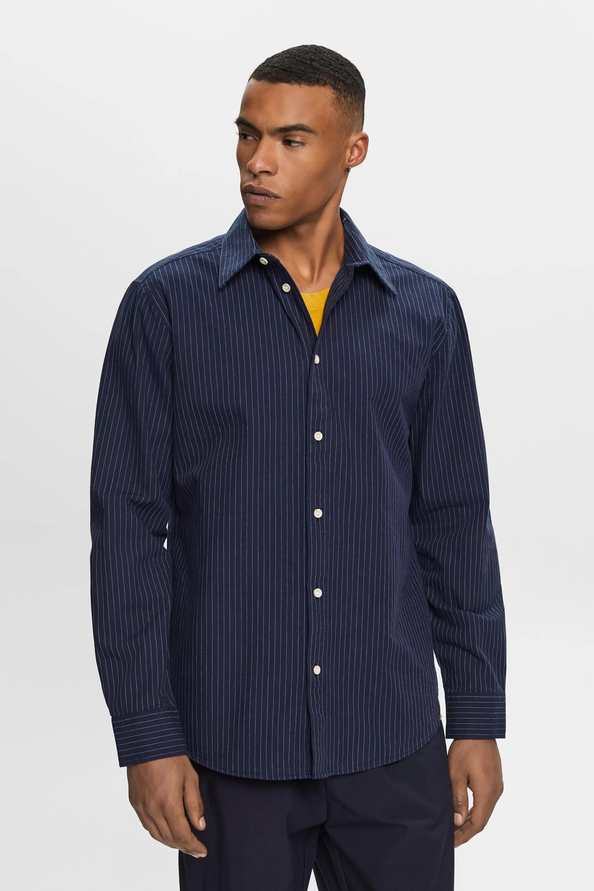 Twill-Hemd mit Nadelstreifen, 100 % Baumwolle-ESPRIT Flash Sale