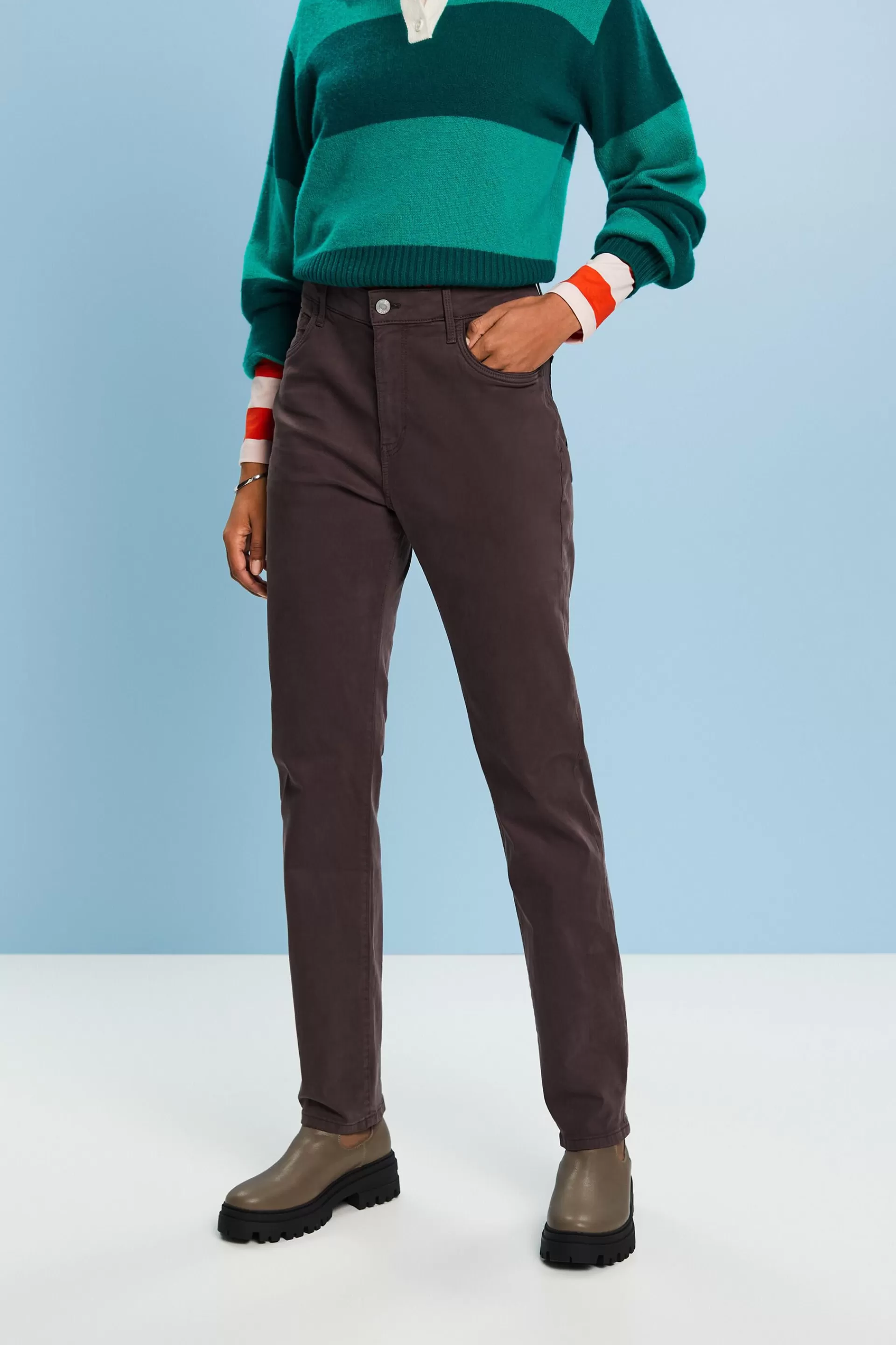 Twill-Hose in schmaler Passform-ESPRIT Flash Sale