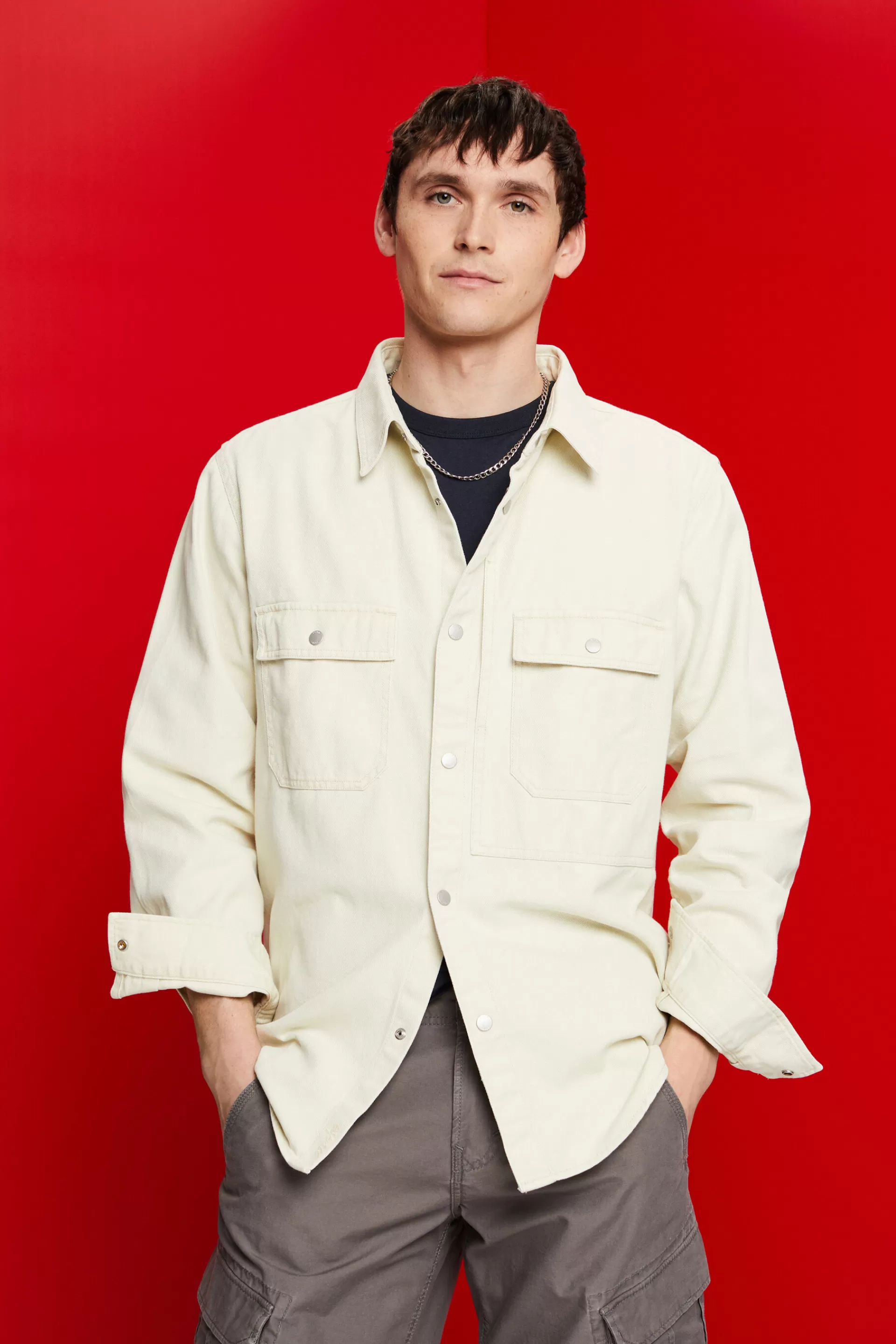 Twill-Overshirt, 100 % Baumwolle-ESPRIT Shop
