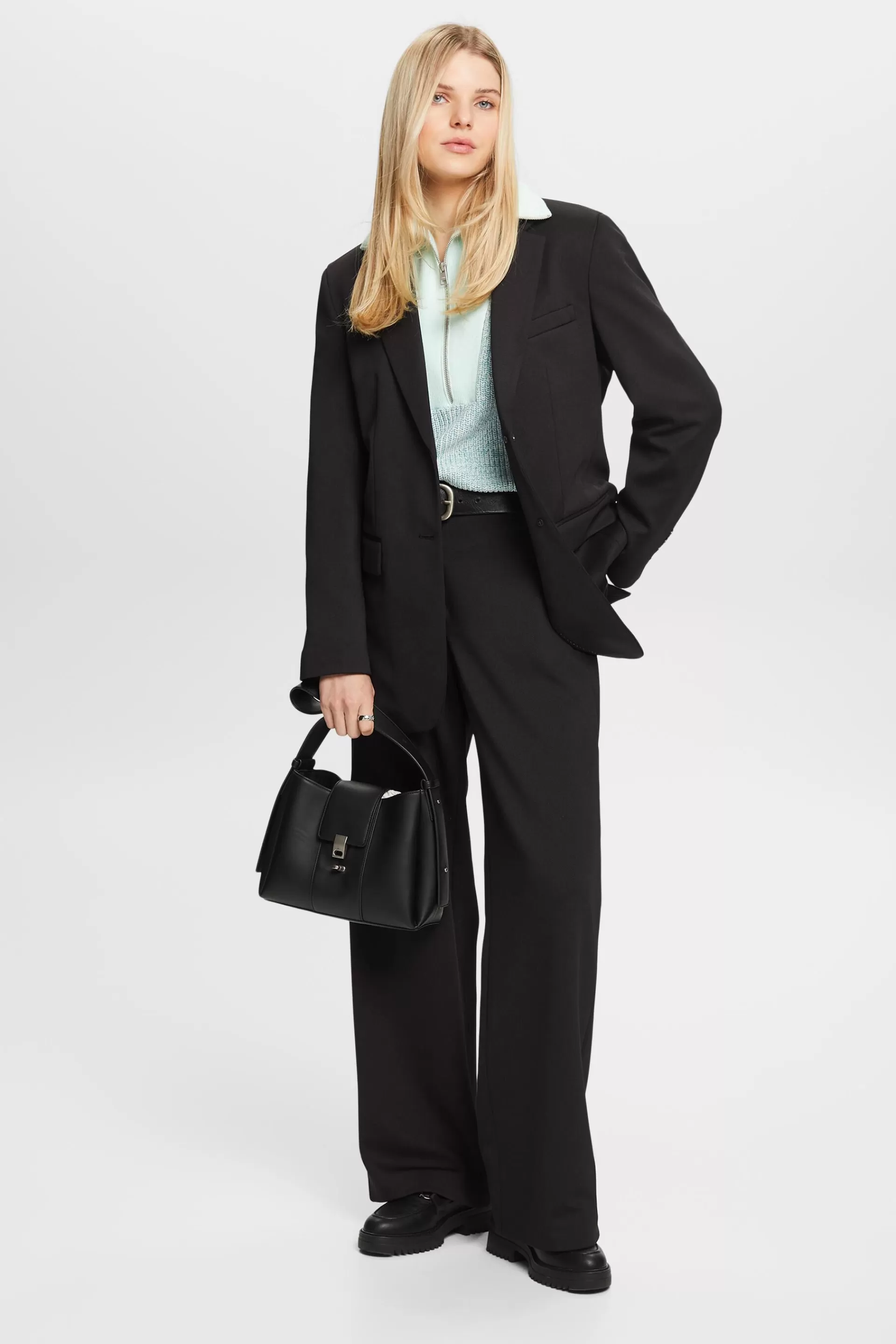 Unisex Hose aus Ponte-Twill mit weitem Bein-ESPRIT Discount