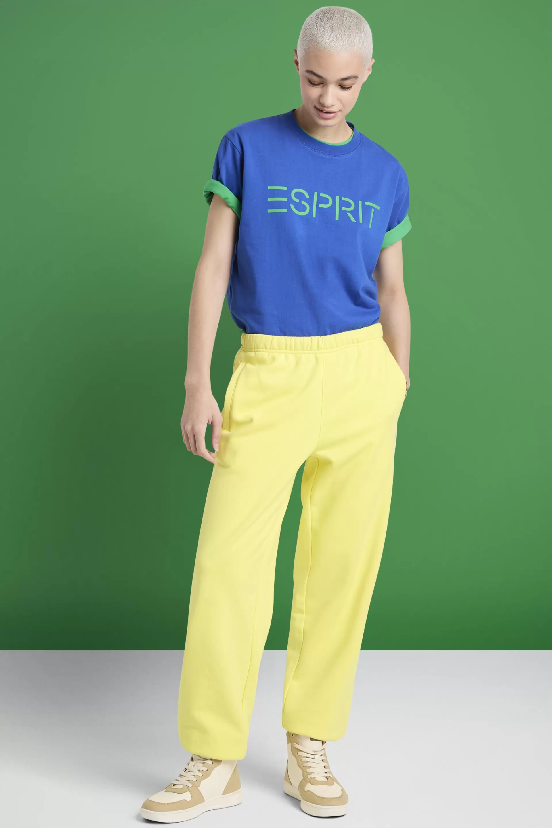 Unisex Logo-Sweathose aus Baumwollfleece-ESPRIT Clearance