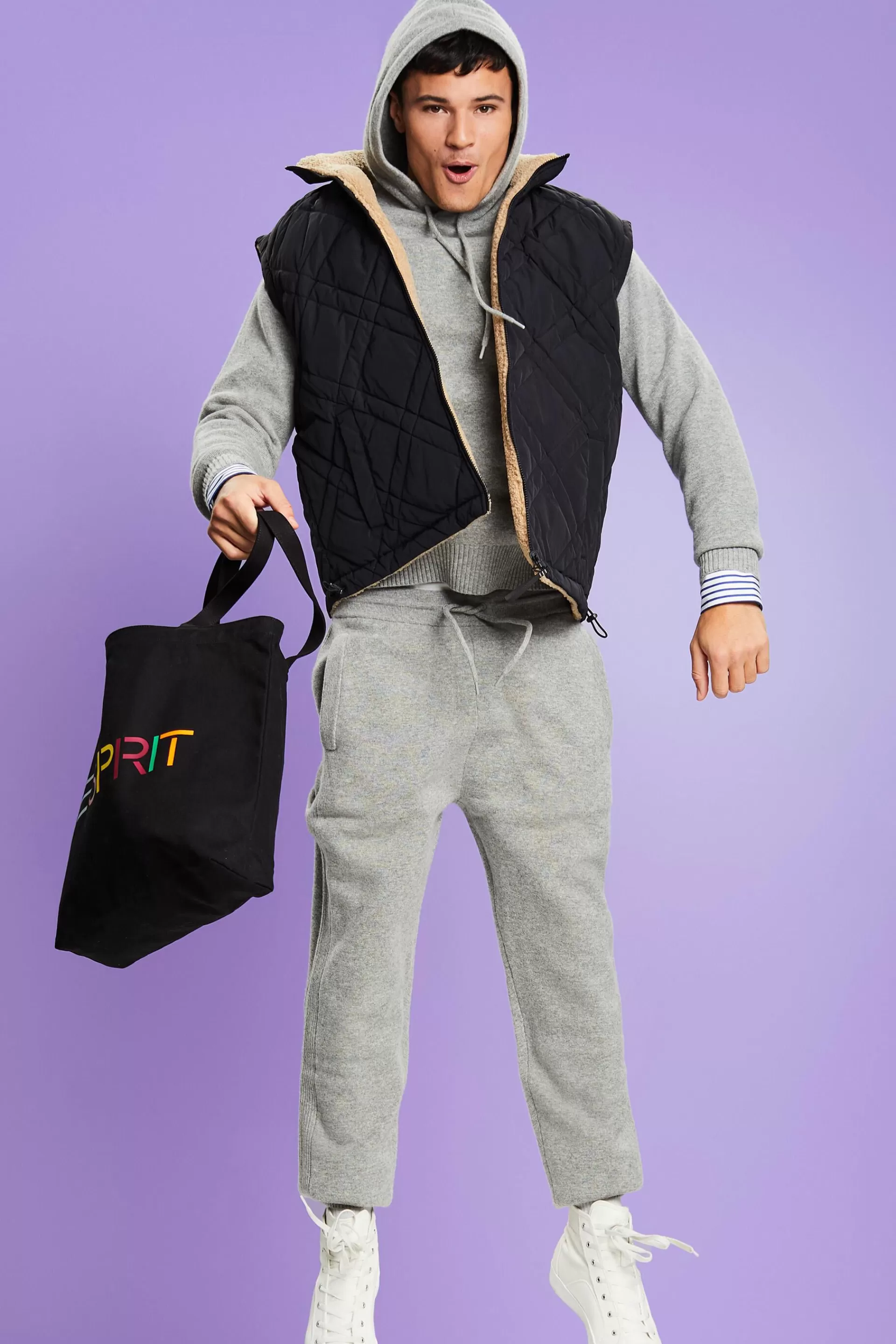 Unisex Strick-Jogginghose aus Wolle und Kaschmir-ESPRIT Clearance