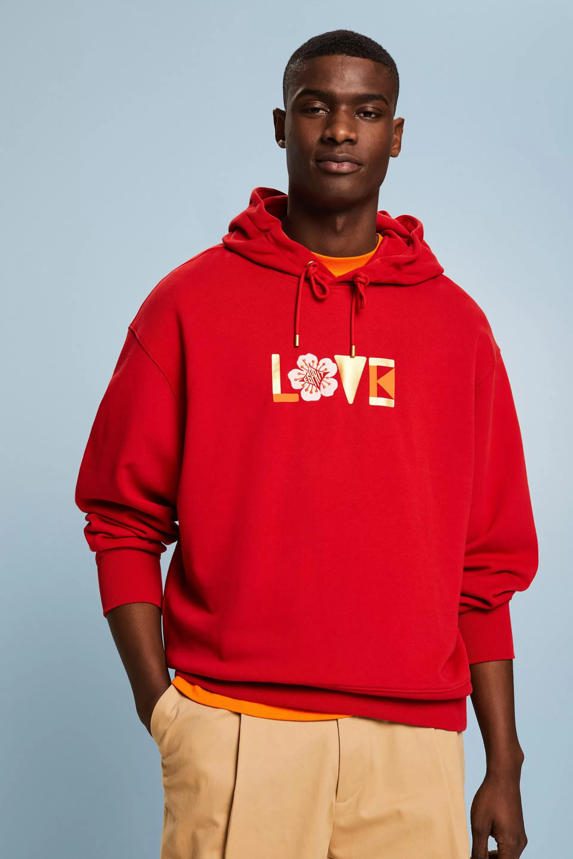 Unisex-Hoodie in Oversize-Form mit Print-ESPRIT Online