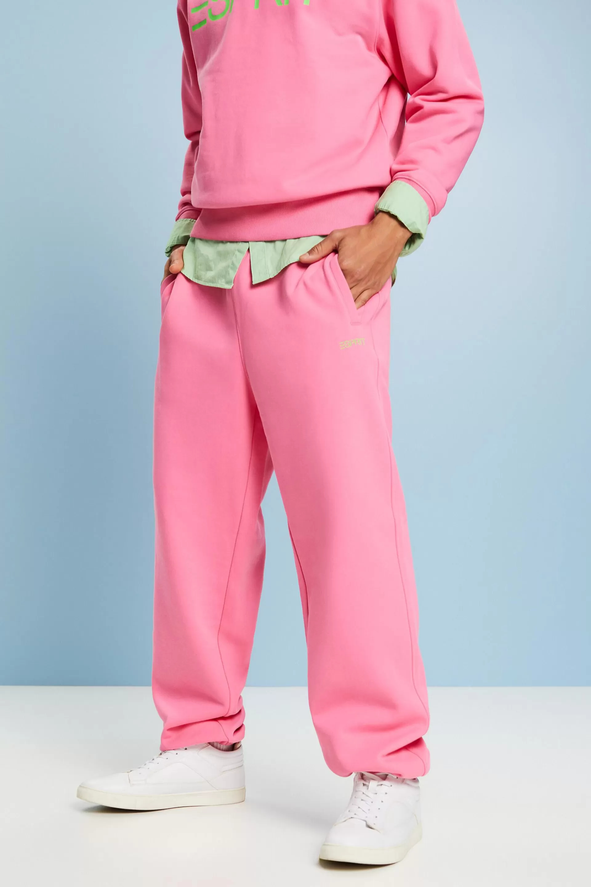 Unisex-Jogginghose aus Baumwollfleece mit Logo-ESPRIT Outlet